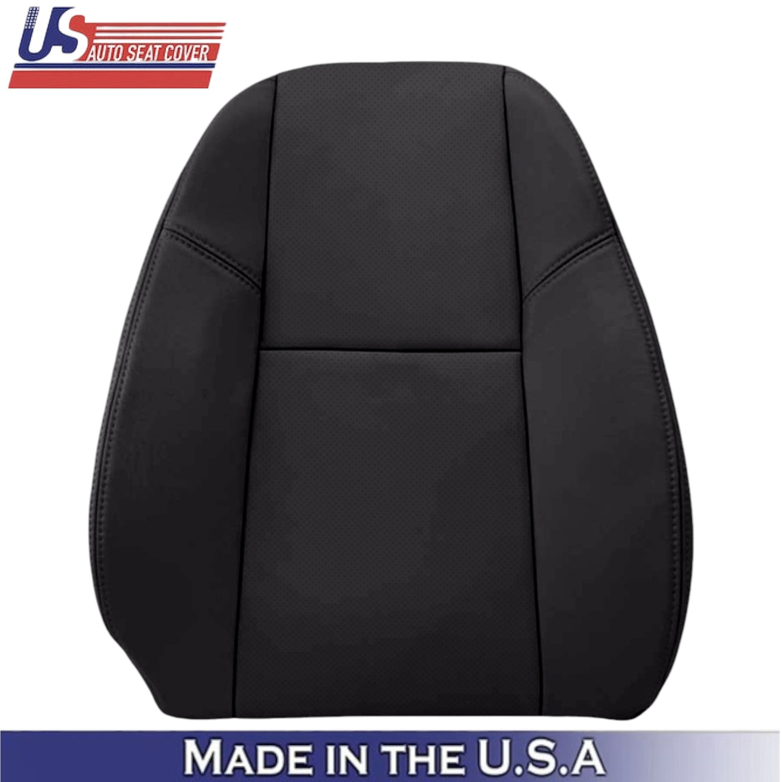 2009-2014 For GMC Sierra Denali Leatherette Driver Top Seat Cover Ebony (Black)