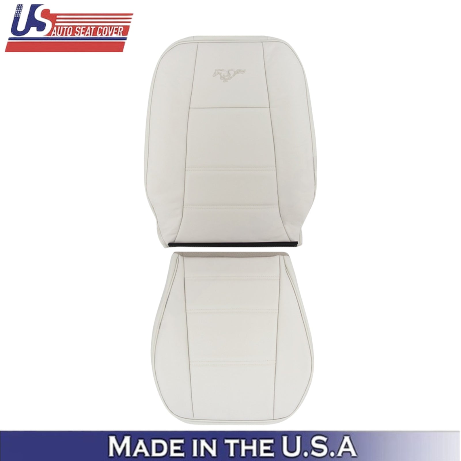 1999-2004 For Ford Mustang V6 Leatherette Driver Side Seat Covers Oxford White