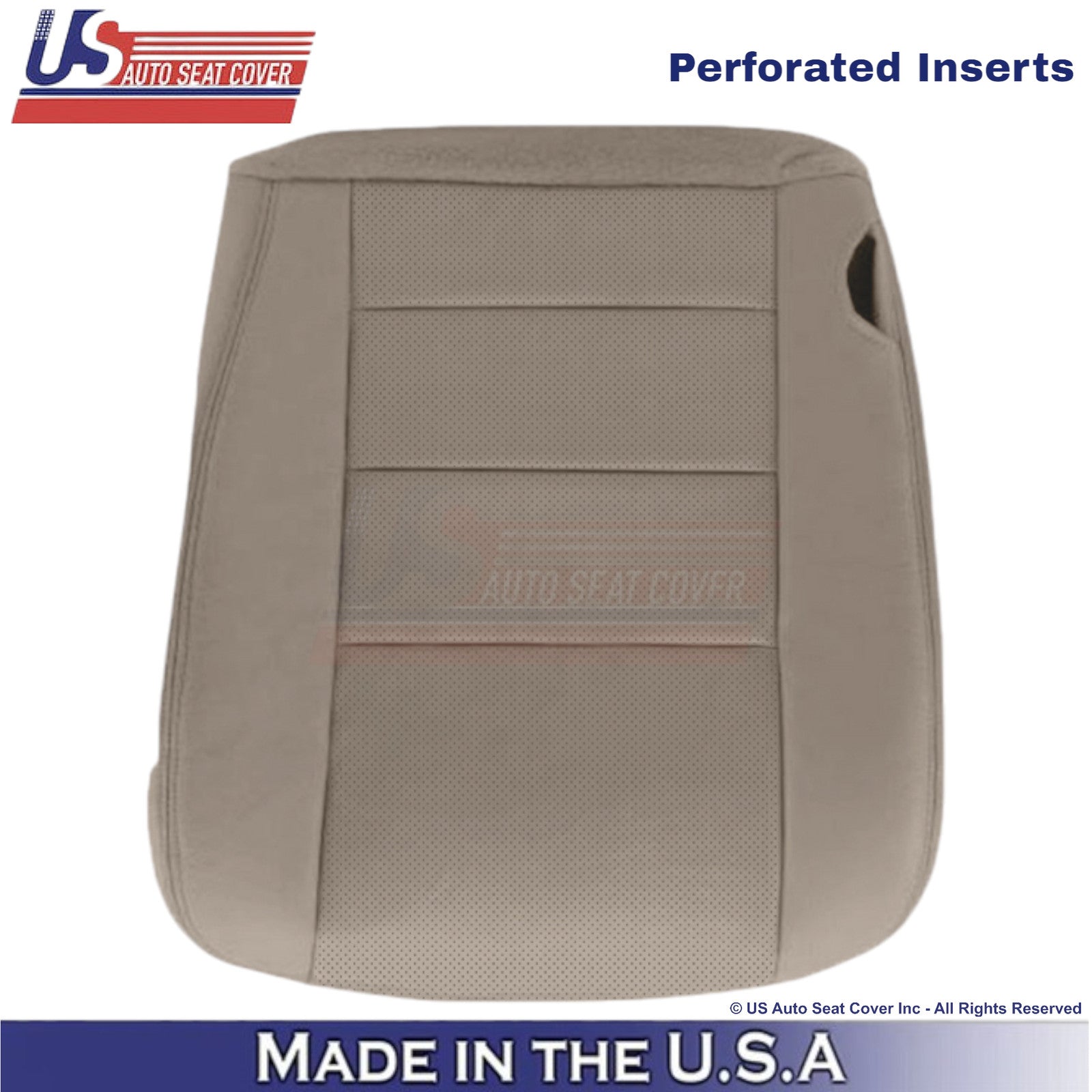 2002-2003 For Ford F250 F350 Lariat Leatherette Perf Driver Bottom Cover Tan