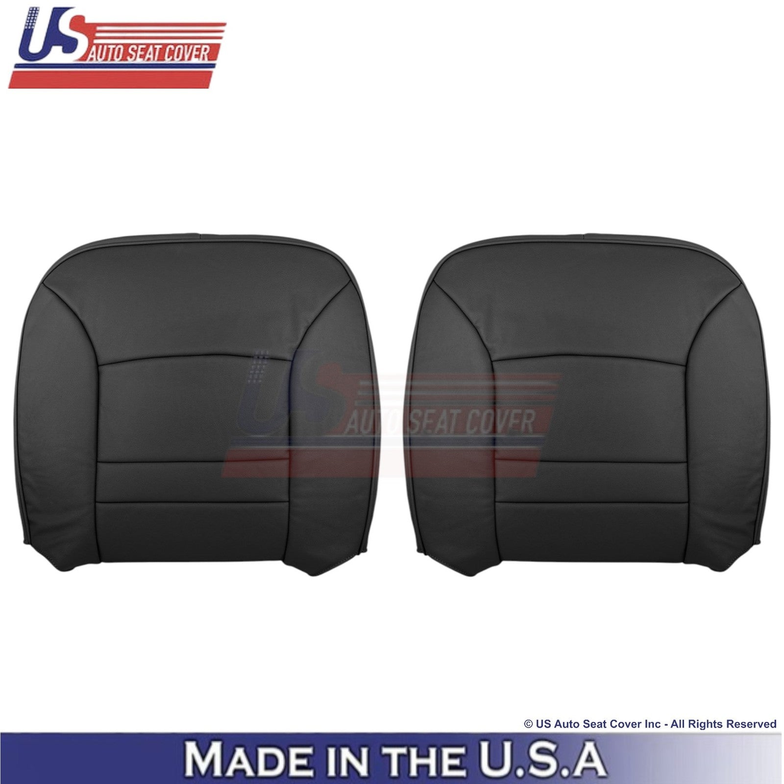 2000-2002 Fits Ford Crown Victoria Leatherette Front Top Seat Covers Black