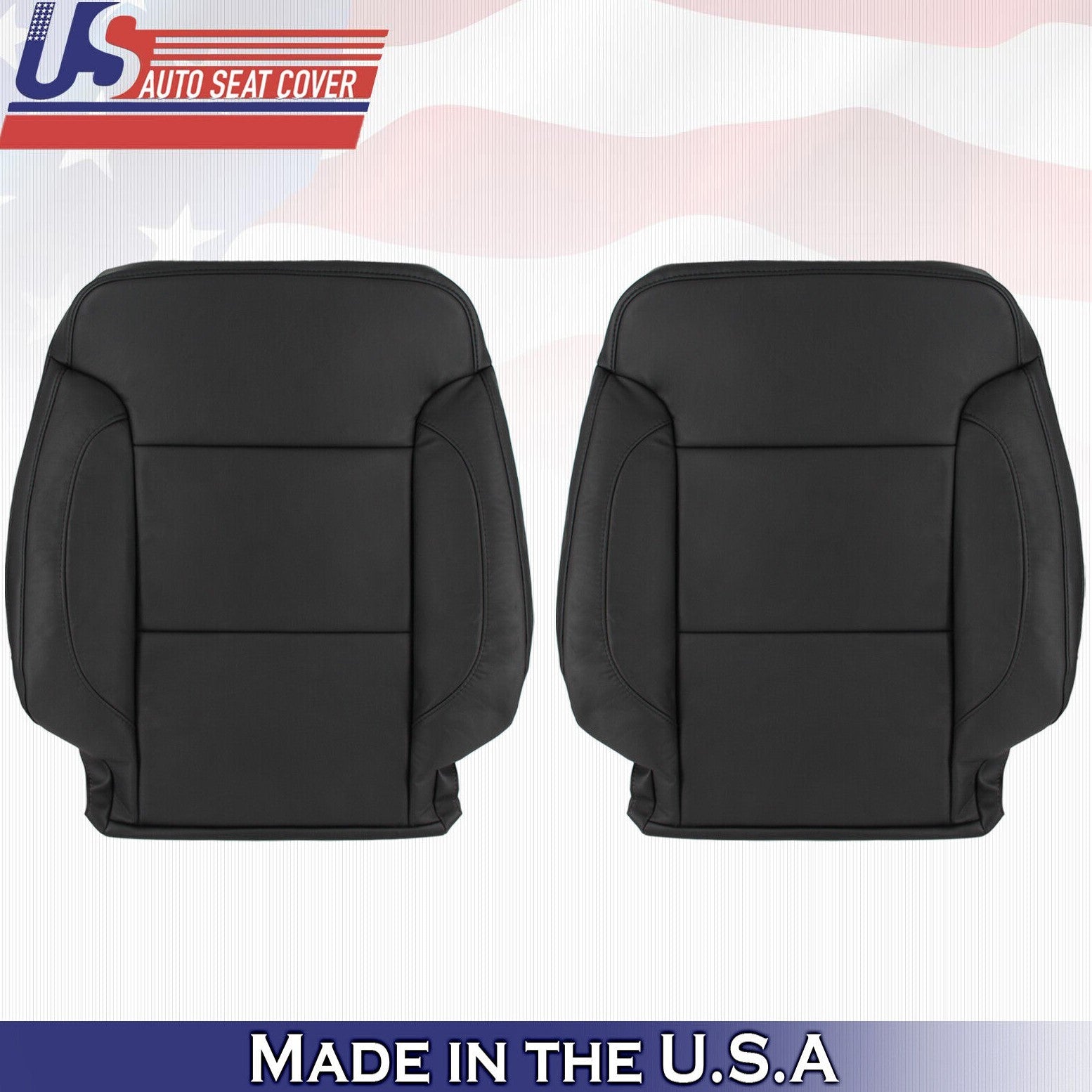 2015 For Chevy Silverado 2500 3500 Driver & Passenger 2x Top Leather Seat Covers