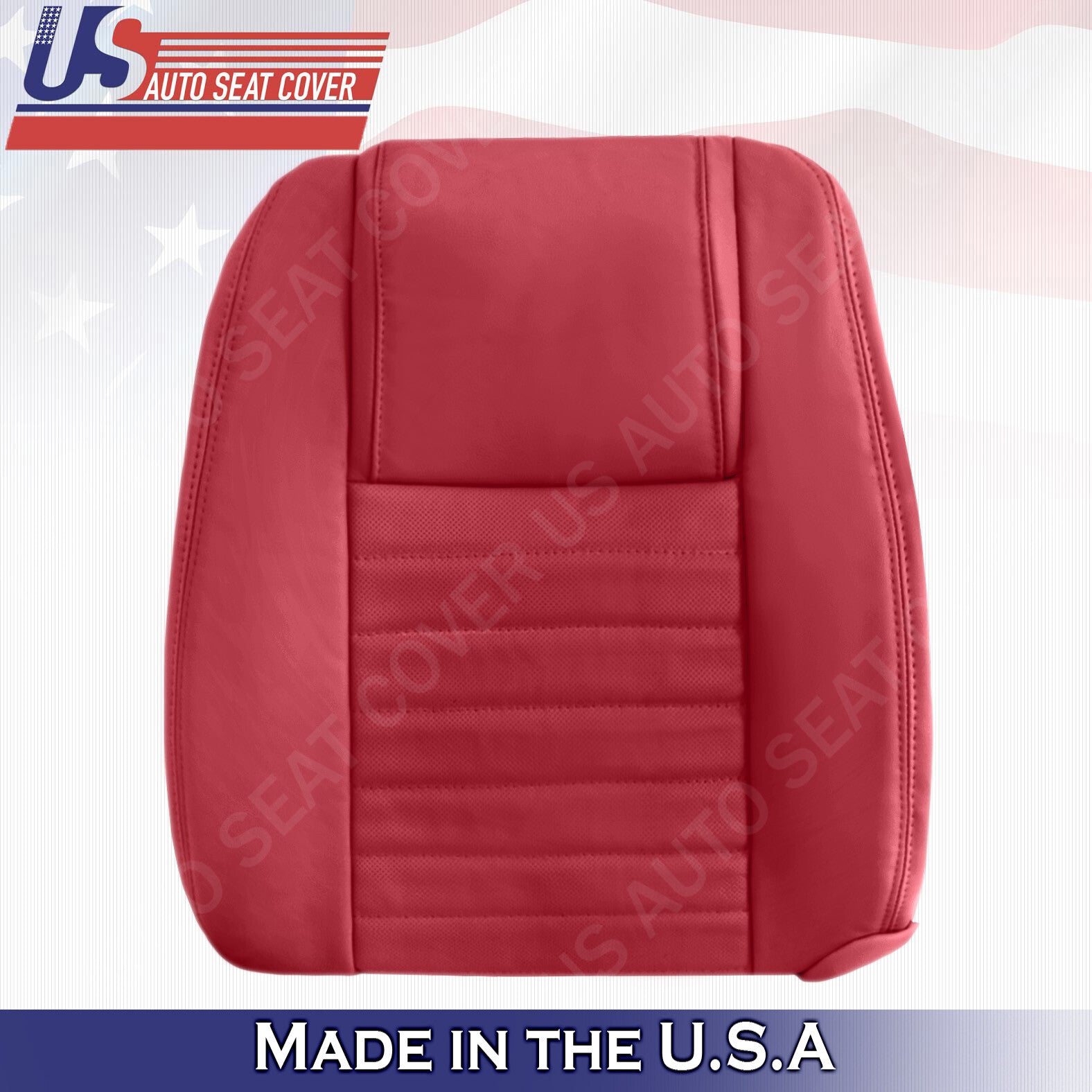 2005 2006 2007 2008 2009 Fits Ford Mustang Driver Bottom & Top Leather Cover Red