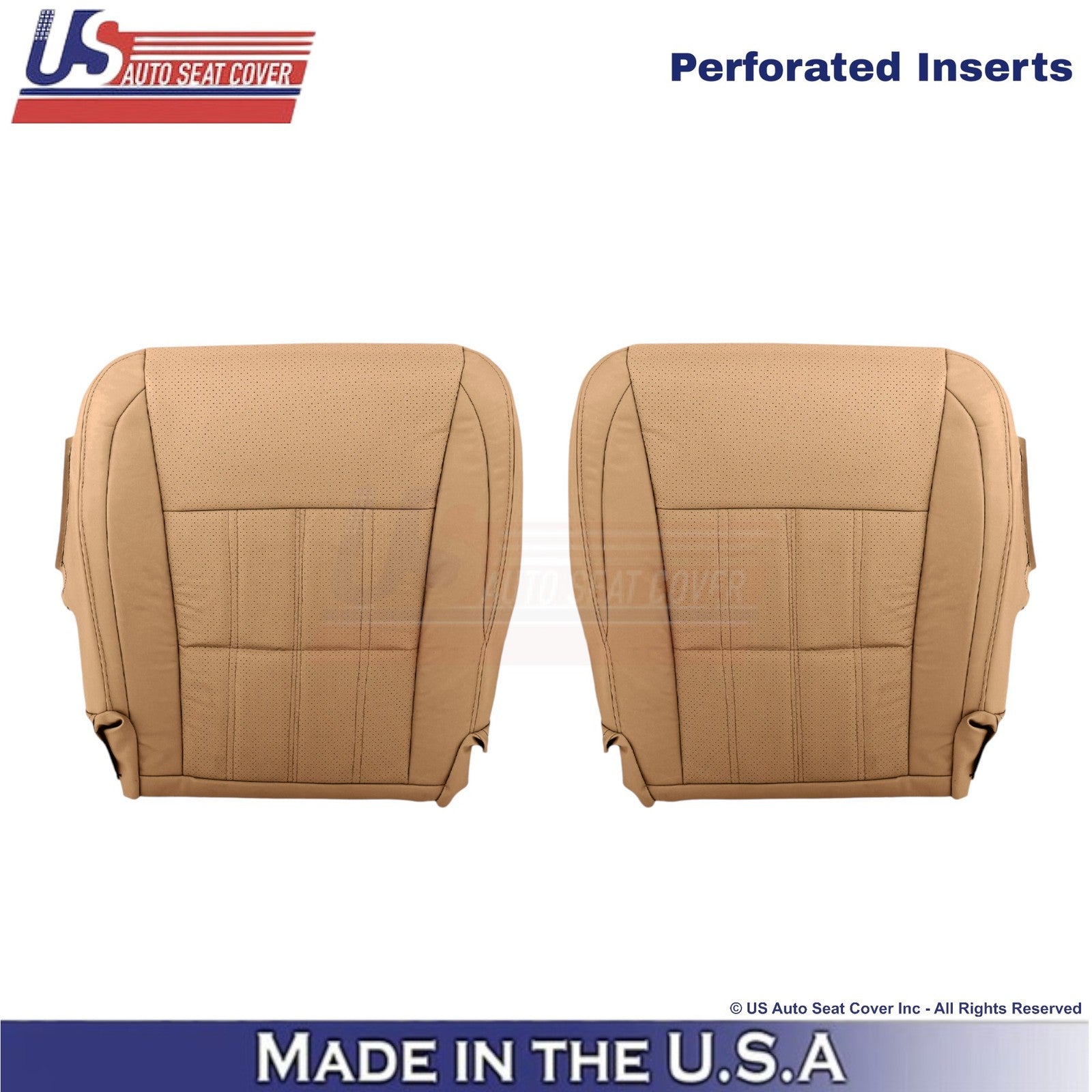 2016-2018 Fits Lexus ES 350 Leatherette Front Bottom Replacement Covers Flaxen