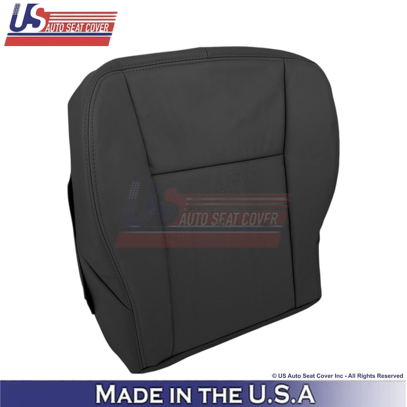 2003-2007 Fits Cadillac CTS Leather Driver Top & Bottom Replacement Covers Black