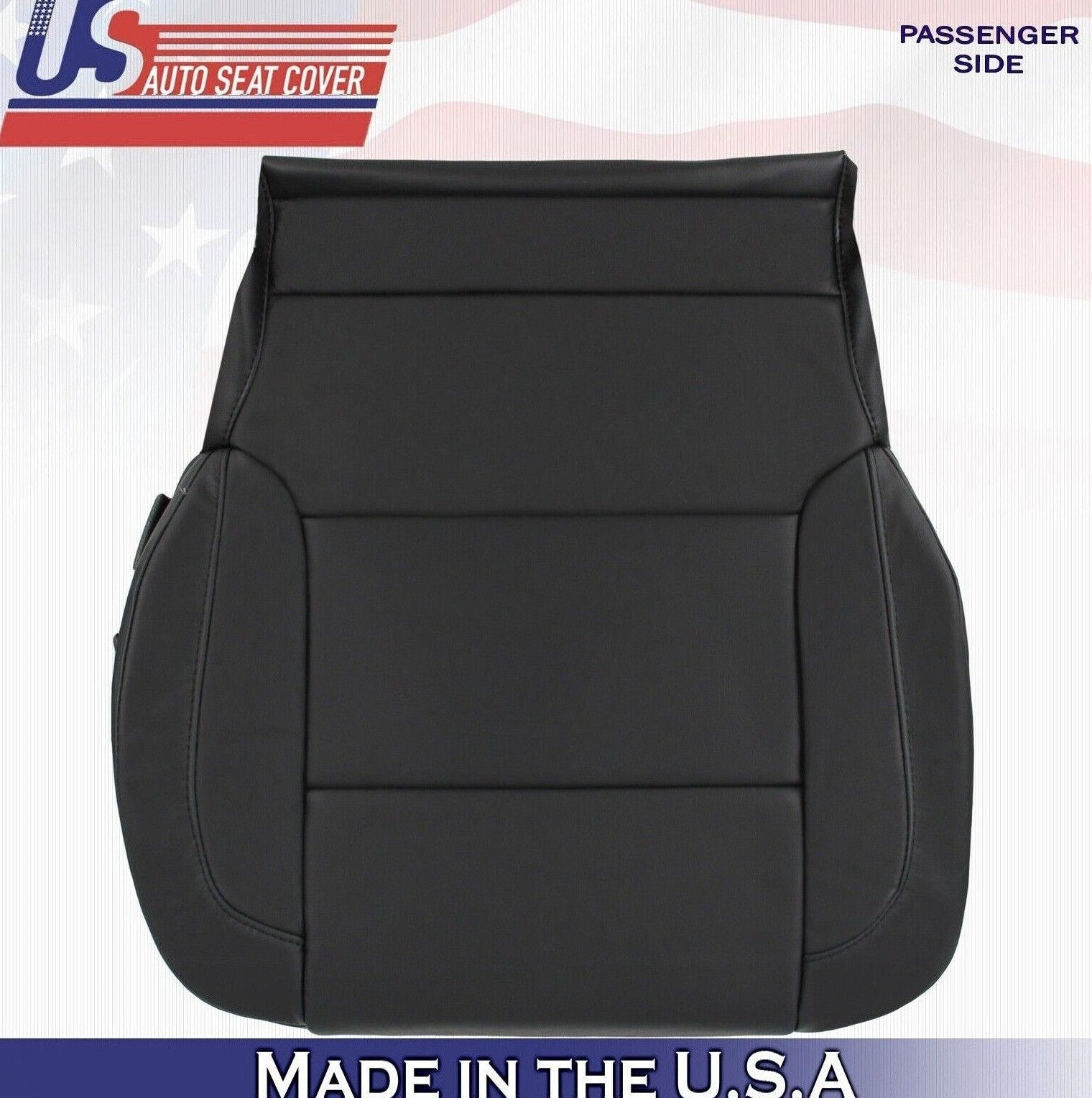2019 For Chevy Silverado 2500 3500 Passenger Bottom Leather Seat Cover BLK