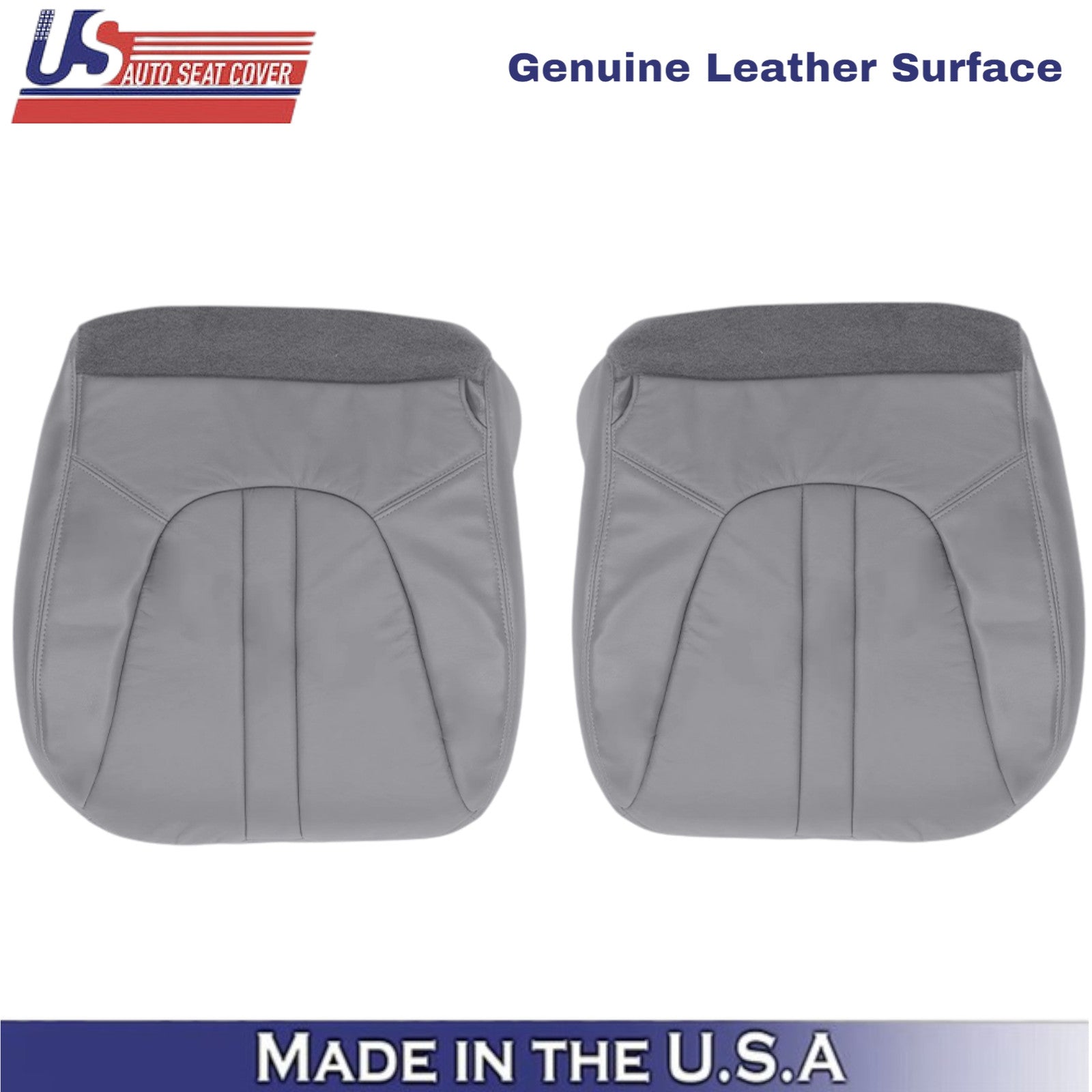 97-02 For Ford Expedition Eddie Bauer Leather Front Bottom Covers Med. Graphite
