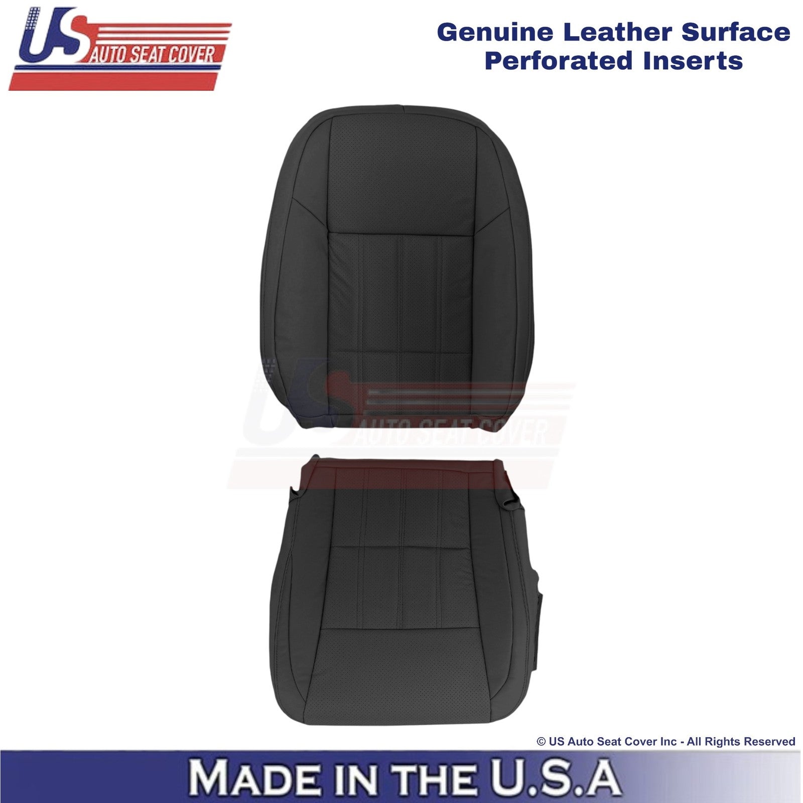 2016-2018 Fits Lexus ES 350 Genuine Leather Driver Side Replacement Covers Black