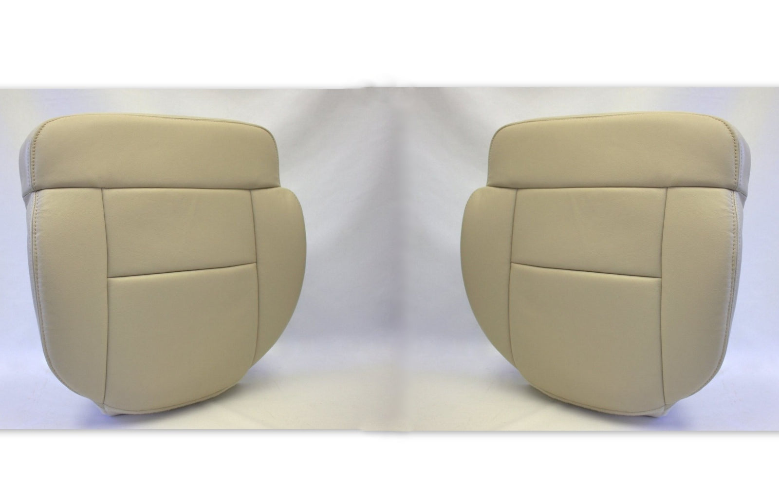 2004 Ford F150 Driver & Passenger Bottom Leather Seat Covers Light Parchment Tan