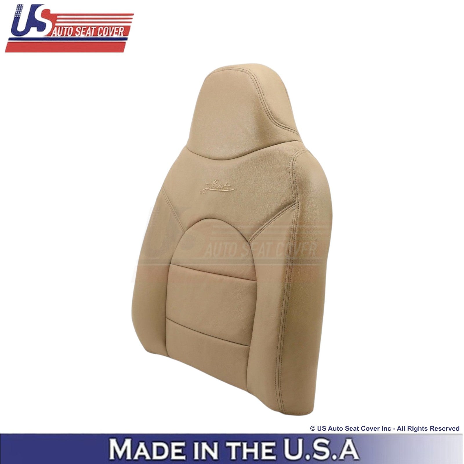 1998-2000 For Ford F250 Lariat Leatherette Front Top Seat Covers Prairie Tan