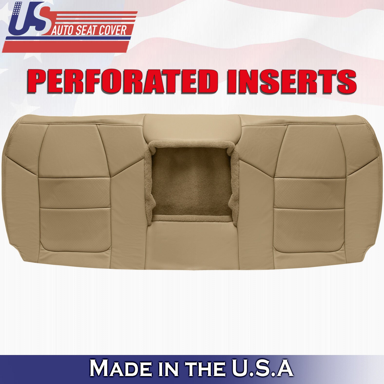 2001 Fits Ford F450 F550 Lariat Rear Bench TOP  Leather Cover Tan + Rear Armrest