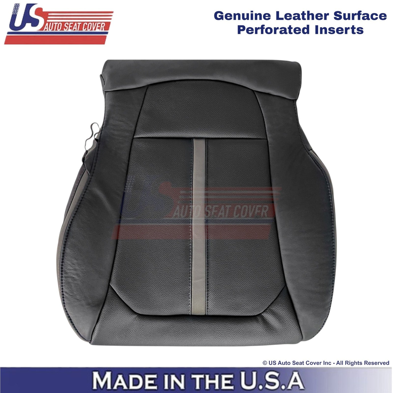 2015-2020 For Ford F150 Platinum Genuine Leather Driver Bottom Seat Covers Black