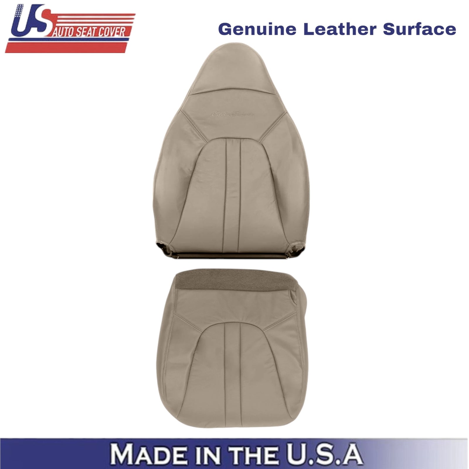 2000-02 For Ford Expedition Eddie Bauer Leather Passenger Side Covers Parchment