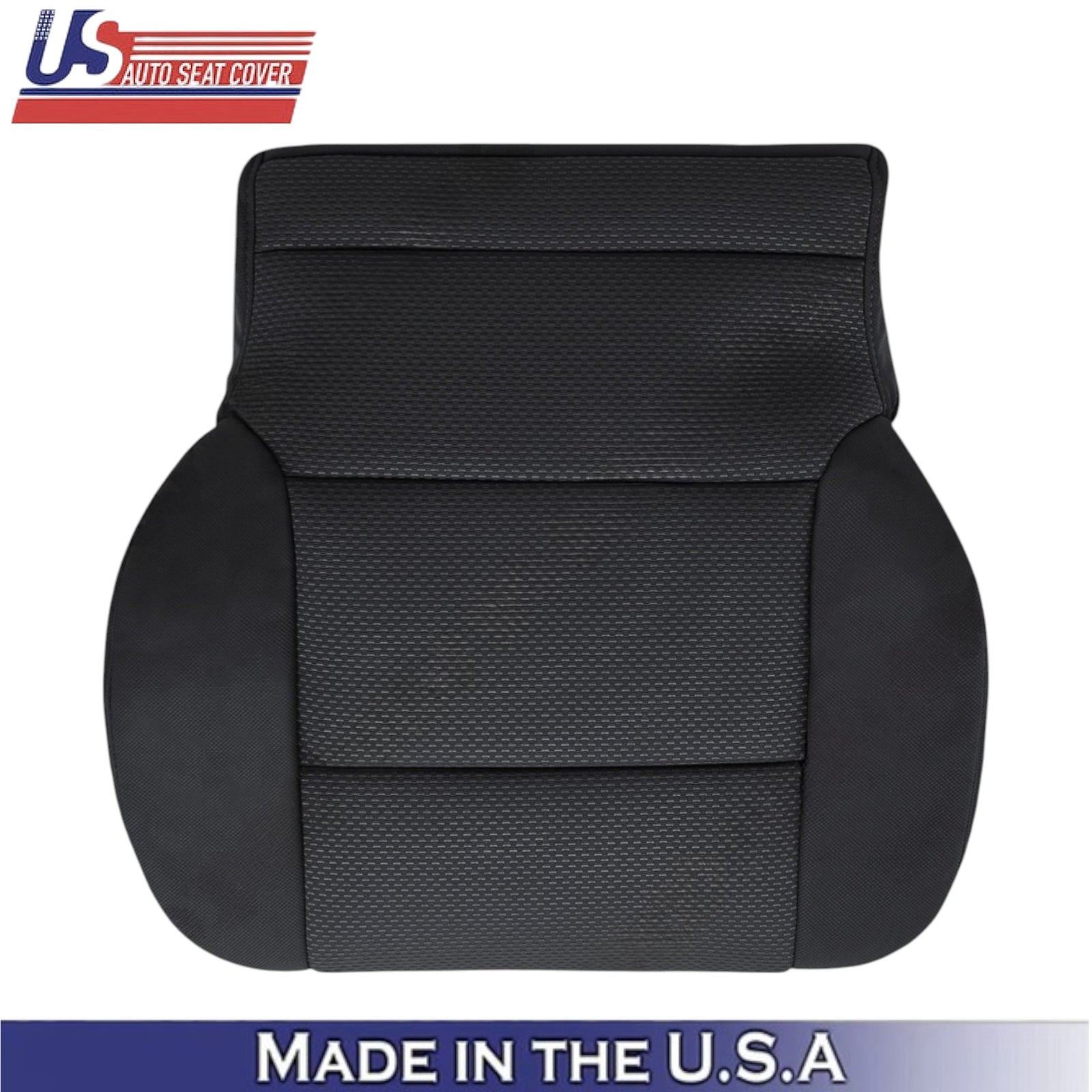 2014-2019 For Chevrolet Silverado Fabric Cloth Front Side Seat Covers Jet Black