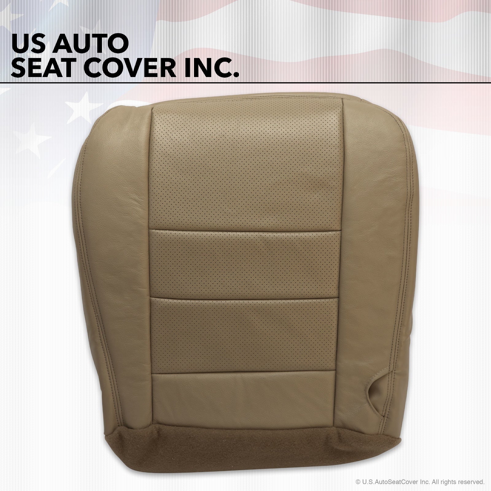 2002 To 07 Ford F250 Lariat Driver Bottom Synthetic Perforated leather seat Tan