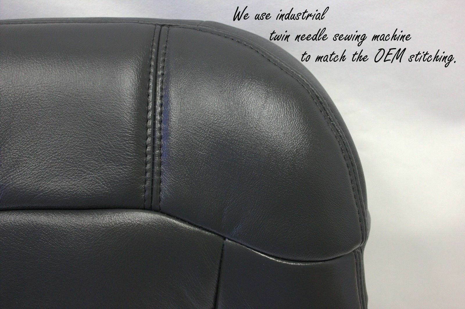 1999 2000 2001 2002 GMC Sierra Driver Bottom Leather Seat Cover Gray Graphite