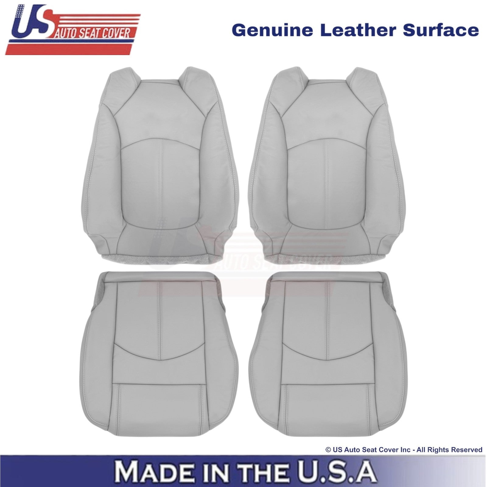 2013-2017 Fits Chevy Traverse Genuine Leather Front Seat Covers Light Titanium