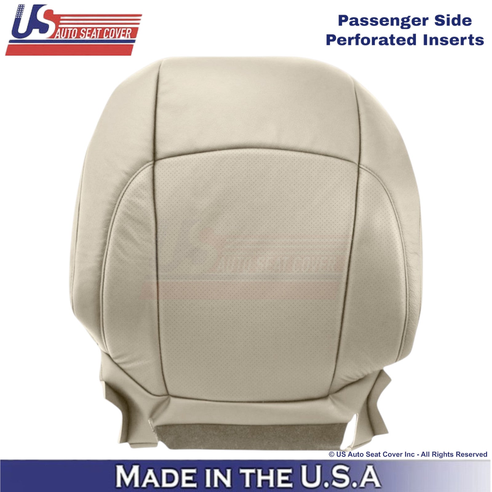 2007-2012 For Lexus ES350 Leather Perf. Front Passenger Top Cover Parchment Tan