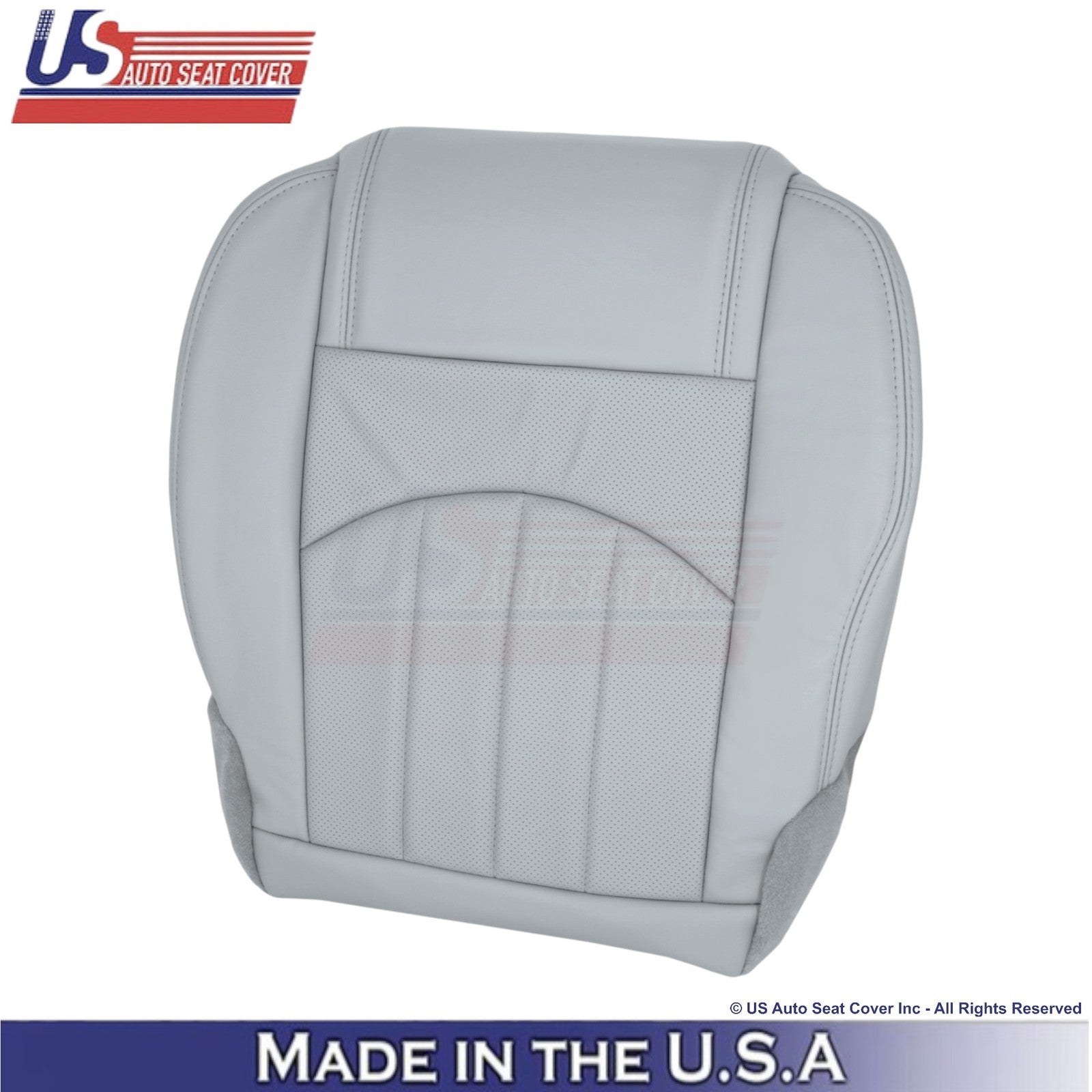 2013-2017 Fits Chevy Traverse Leather Perf. Front Seat Covers Light Titanium
