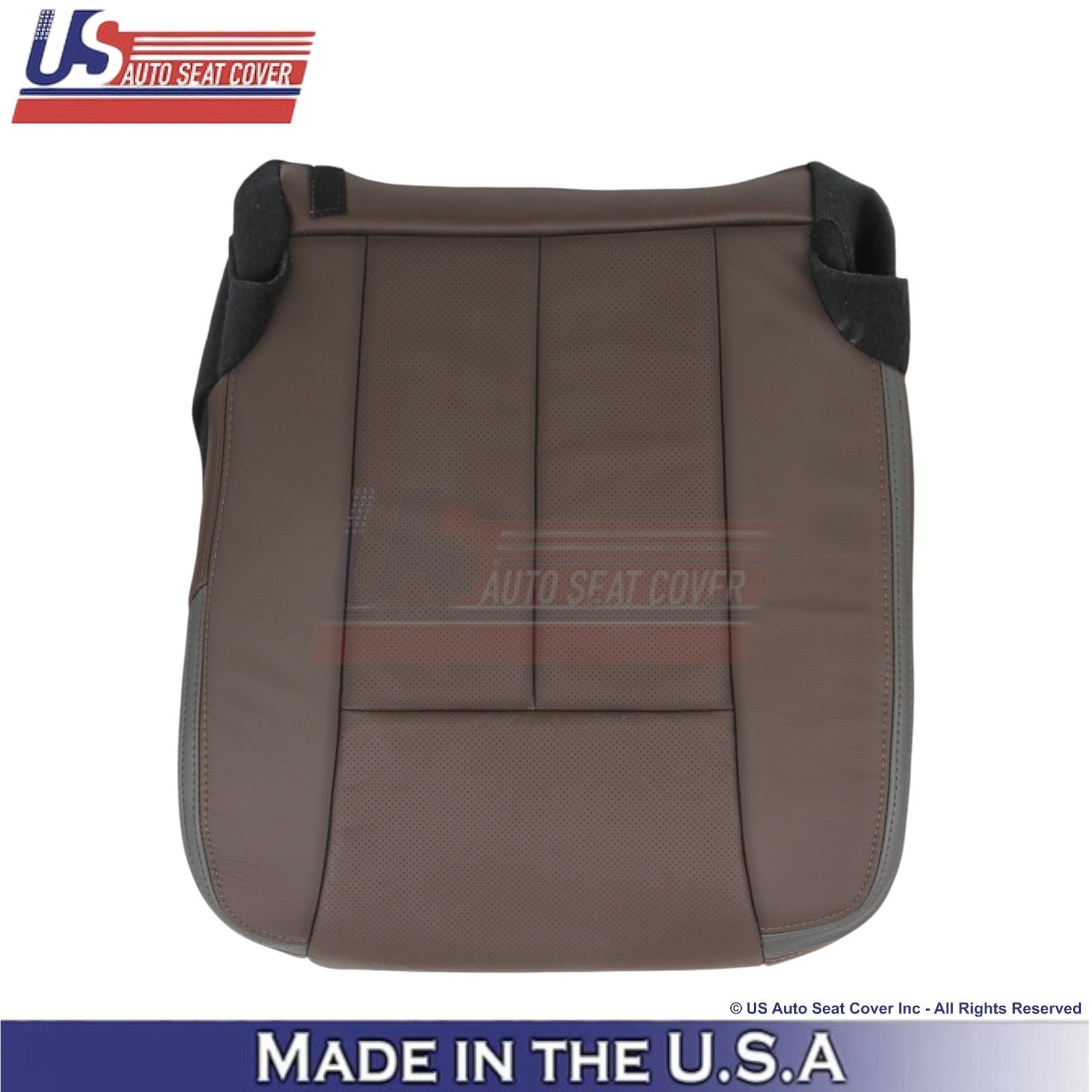 2015-2017 Fits Ford Expedition Platinum Leather Front Bottom Seat Covers Brown