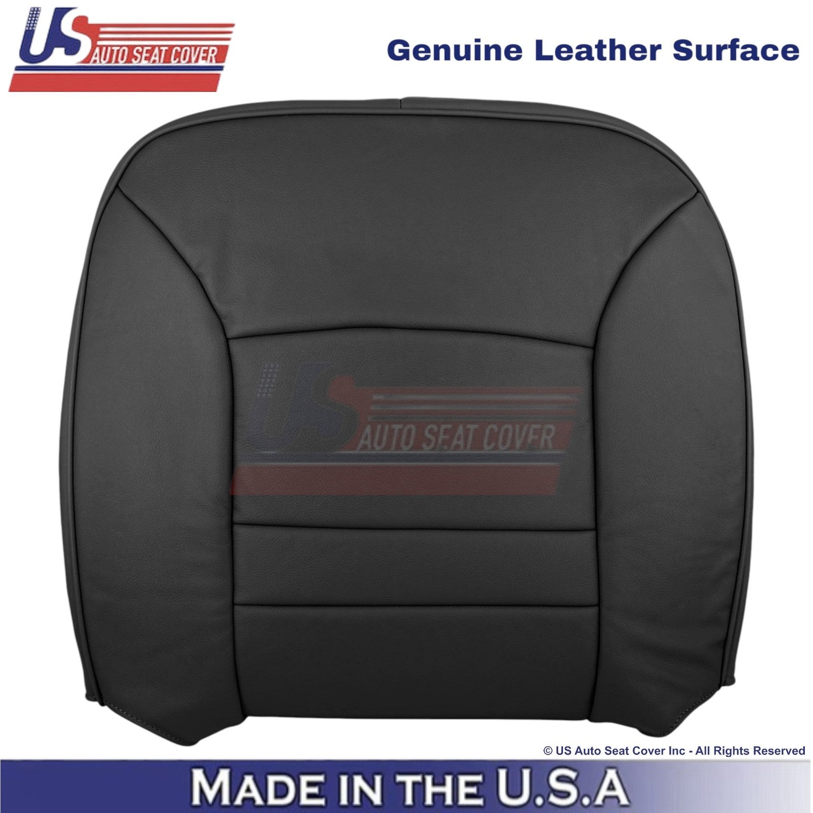 2000-2002 Fits Ford Crown Victoria Genuine Leather Driver Top Seat Cover Black