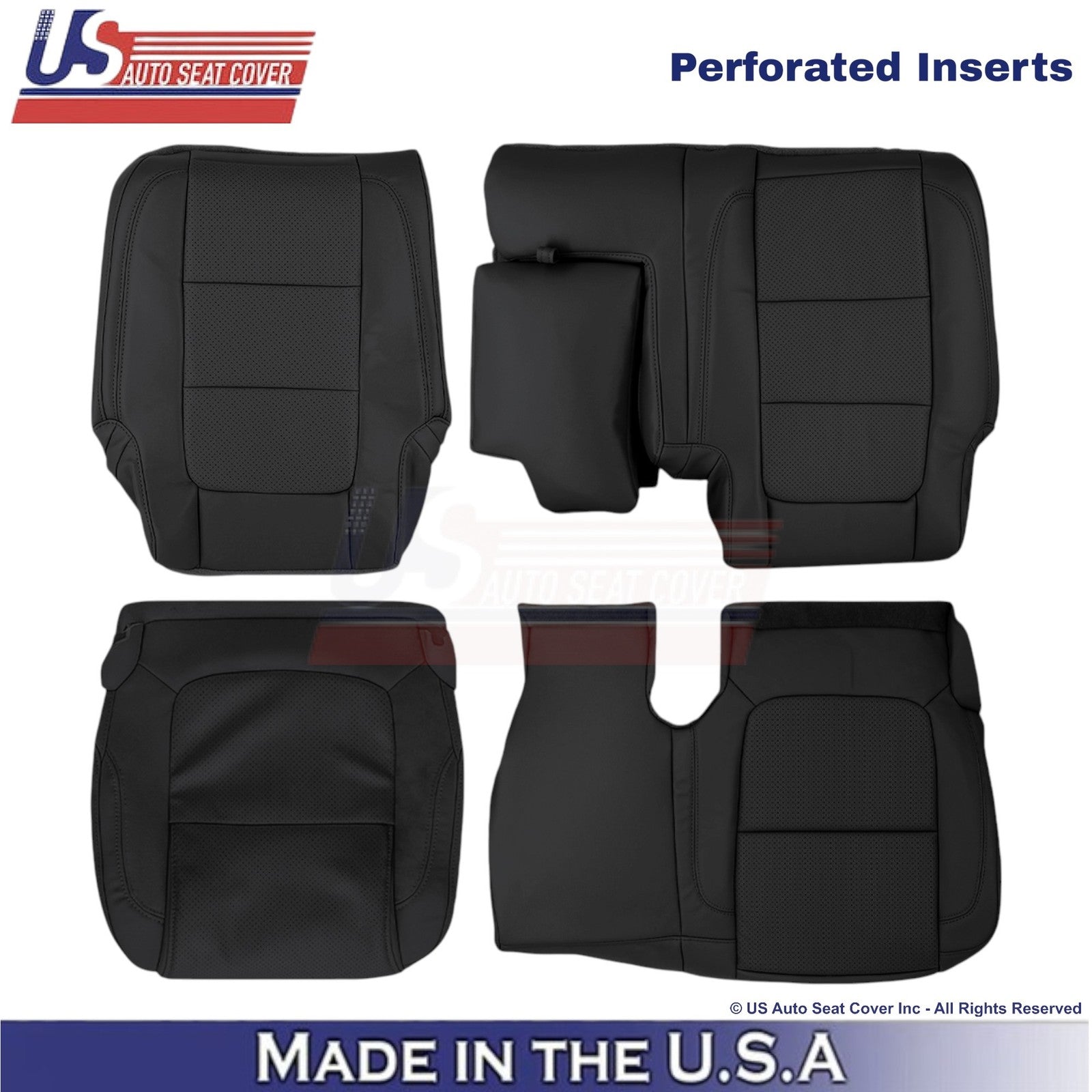 2011-2015 For Ford Explorer 2nd Row with Console Leather Seat Covers Black