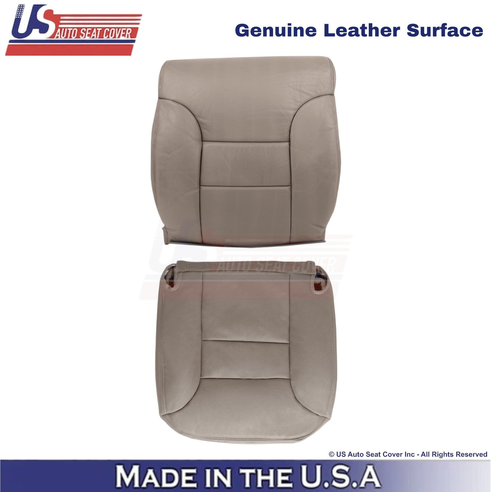 1995-1999 For Chevy Suburban Genuine Leather Driver Side Seat Covers Med Neutral