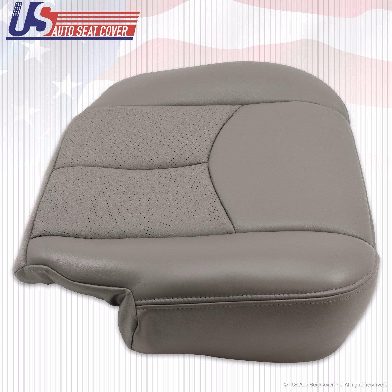 2003 -06 Cadillac Escalade Driver Passenger Bottom Leather Seat Cover Gray 922