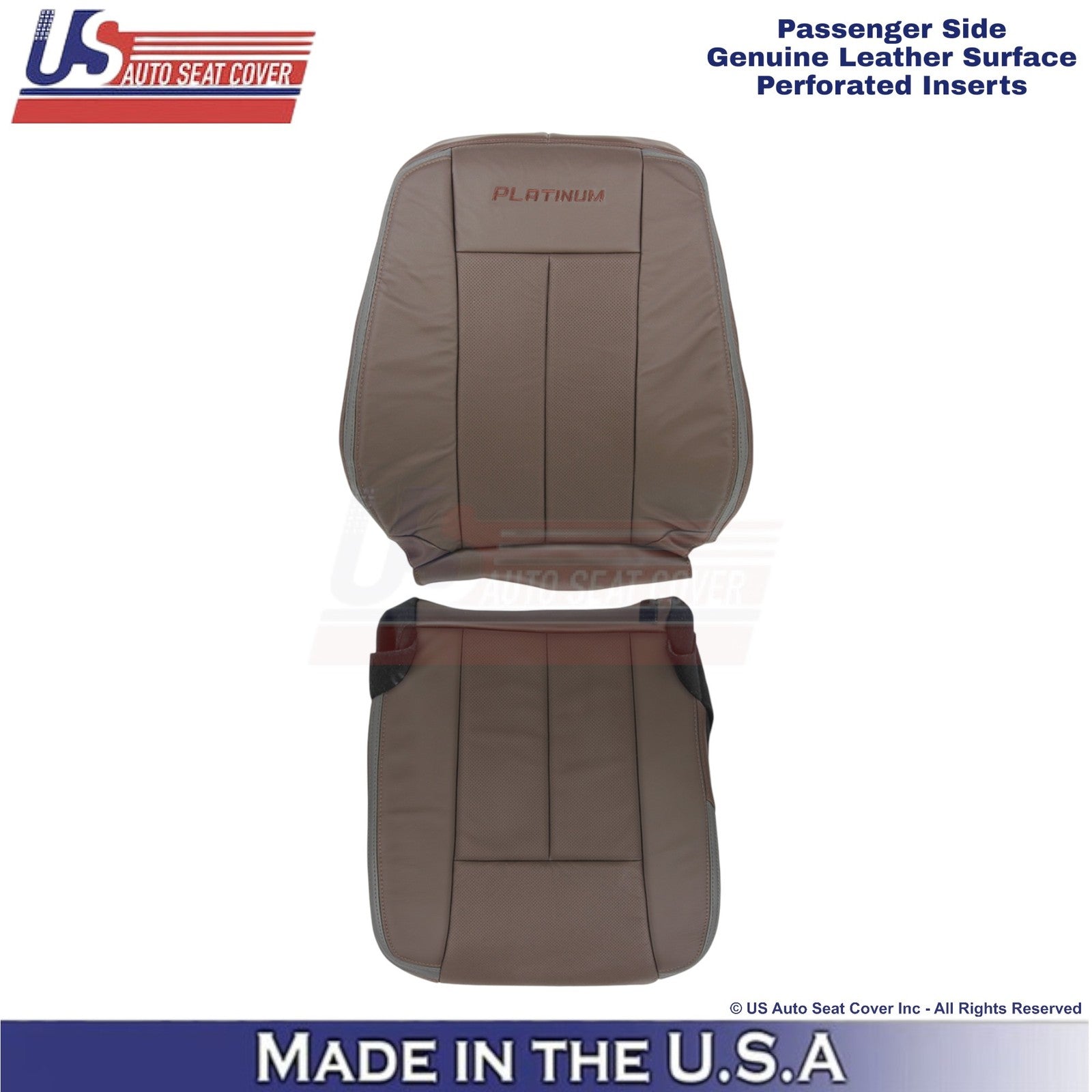 2015-17 For Ford Expedition Platinum Genuine Leather Passenger Side Covers Brown