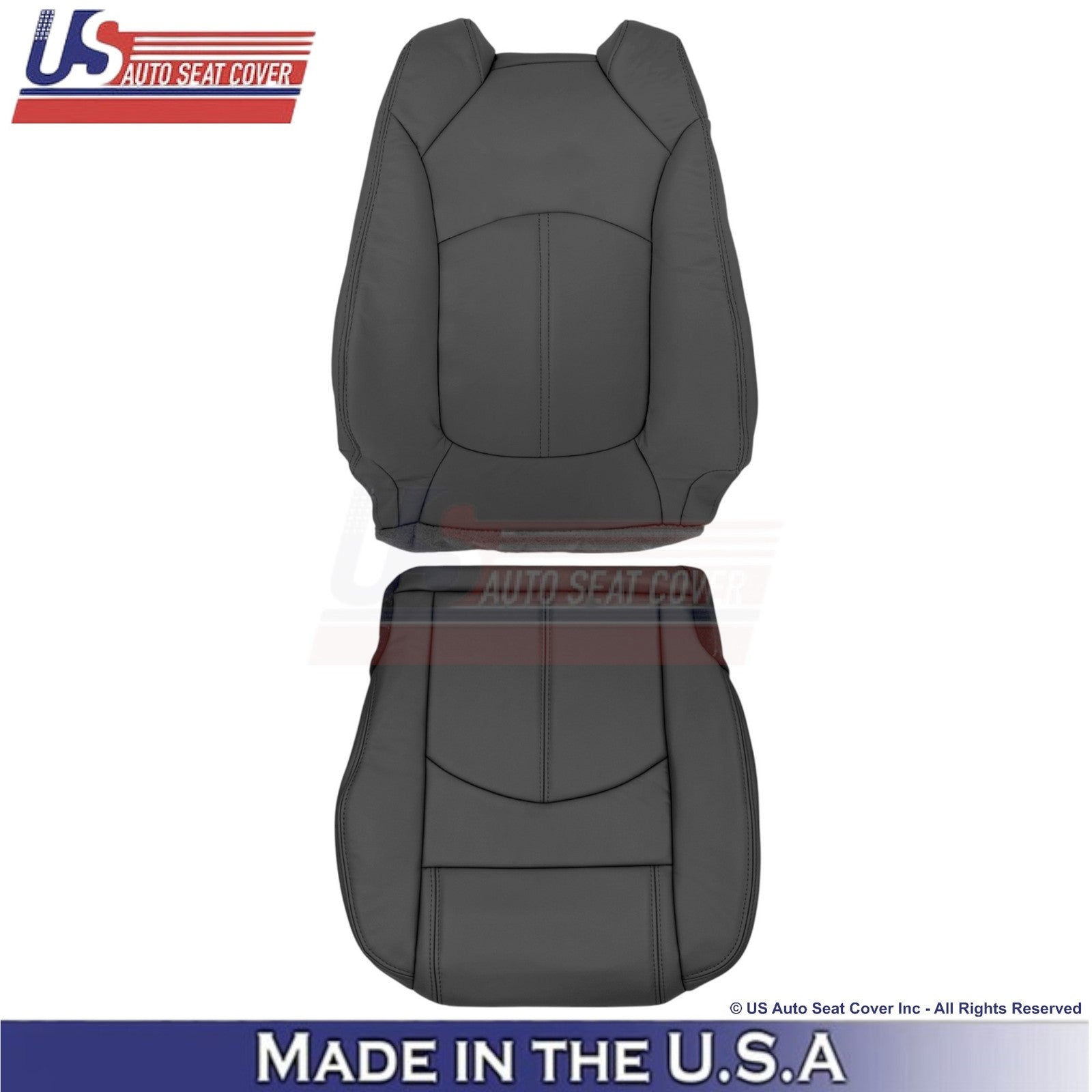 2013-2016 Fits GMC Acadia Leatherette Driver Side Replacement Seat Covers Ebony