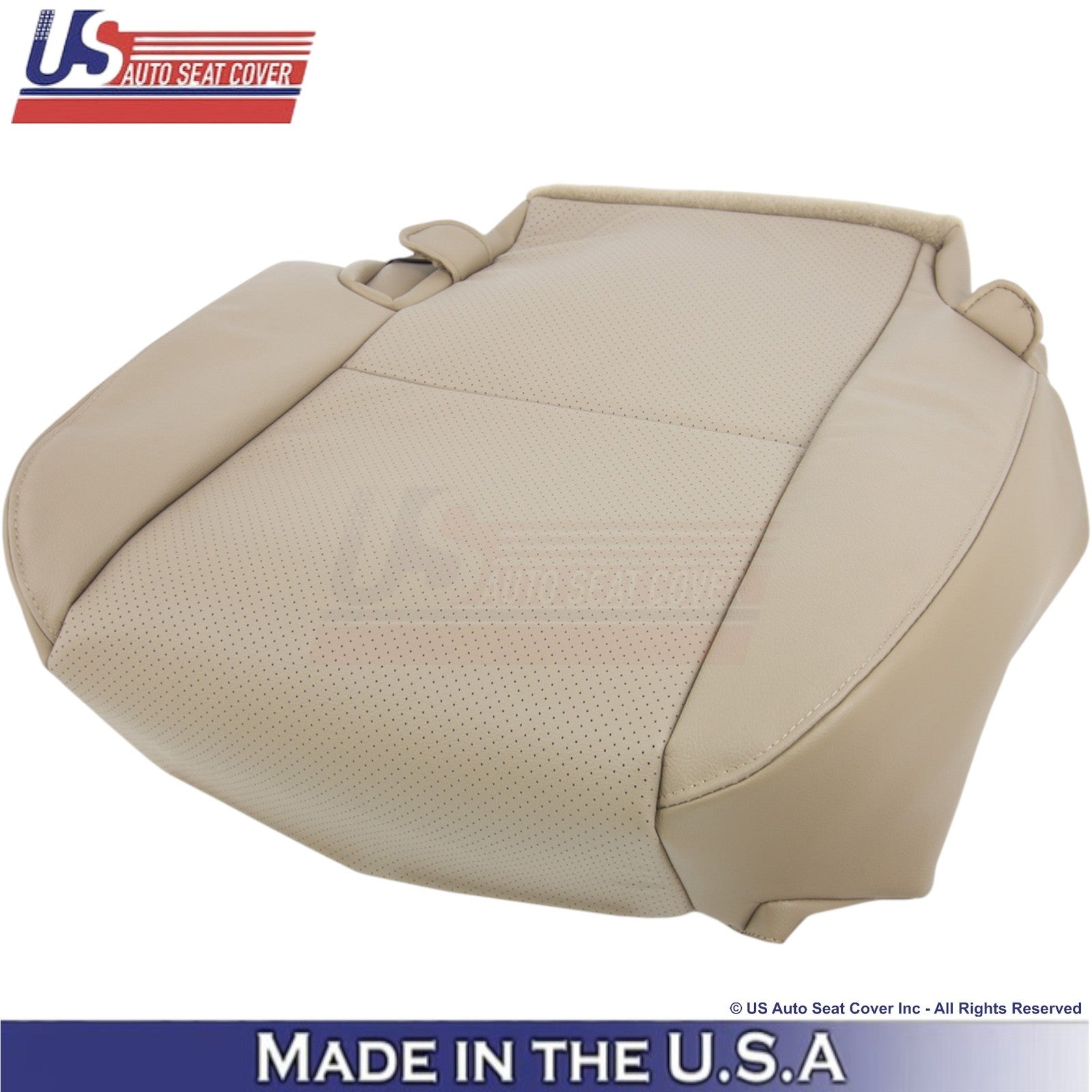 2011 Fits Toyota Tundra Leather Perf. Rear Right Bottom Seat Covers Sand Beige