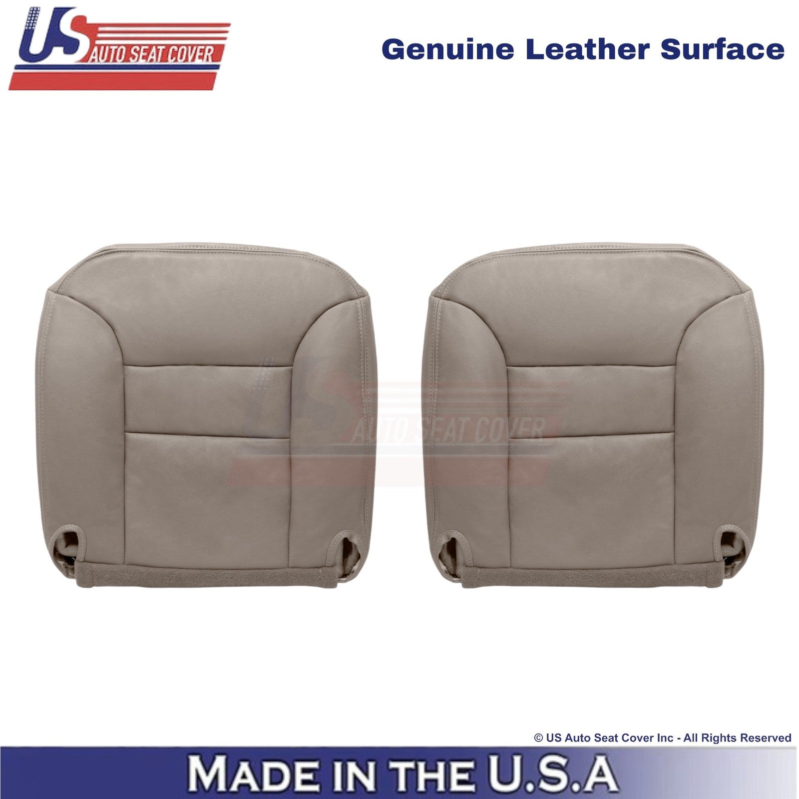 1995-1999 For Chevy Suburban Genuine Leather Front Bottom Covers Med Neutral