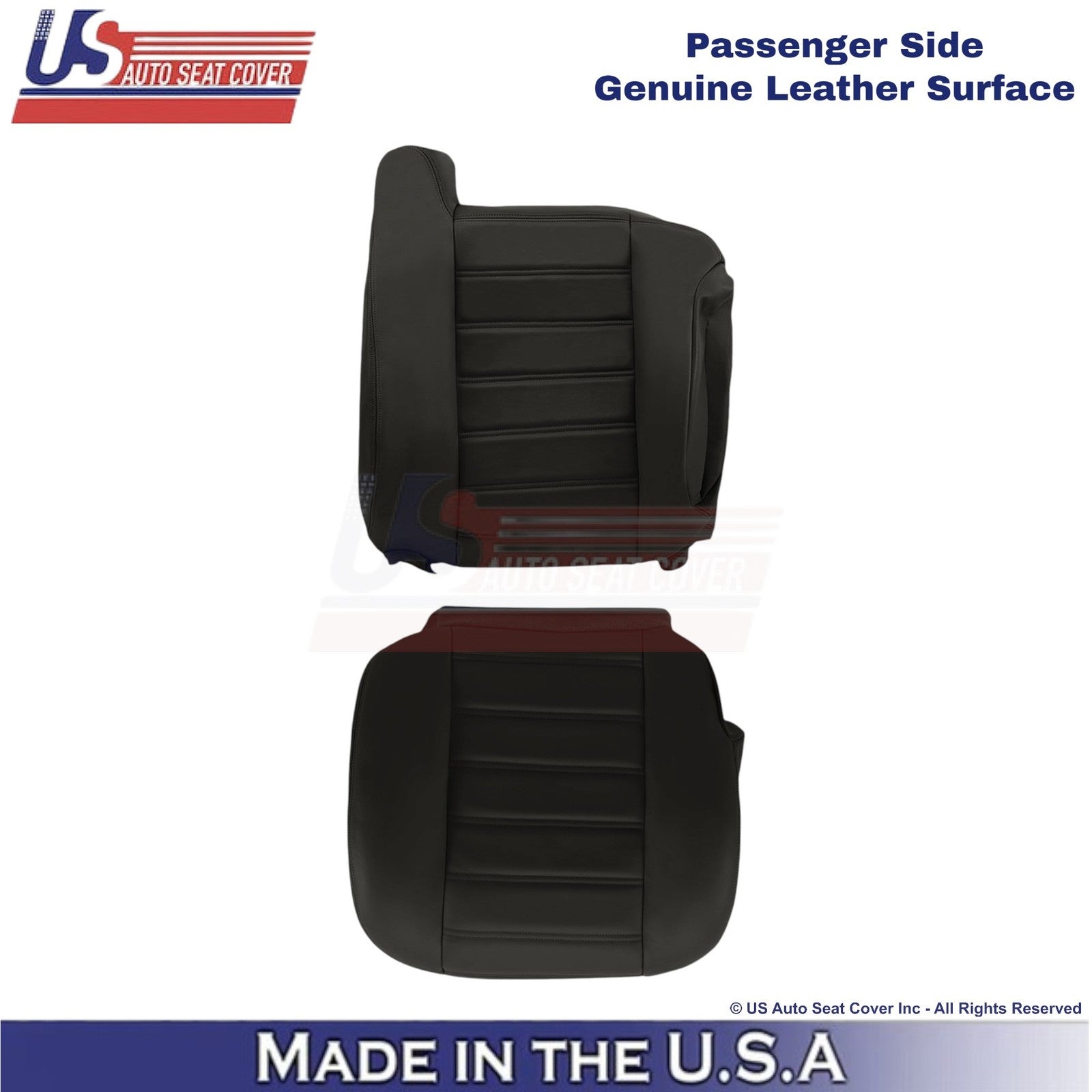 2003-2007 For Hummer H2 Genuine Leather Passenger Replacement Covers Ebony Black