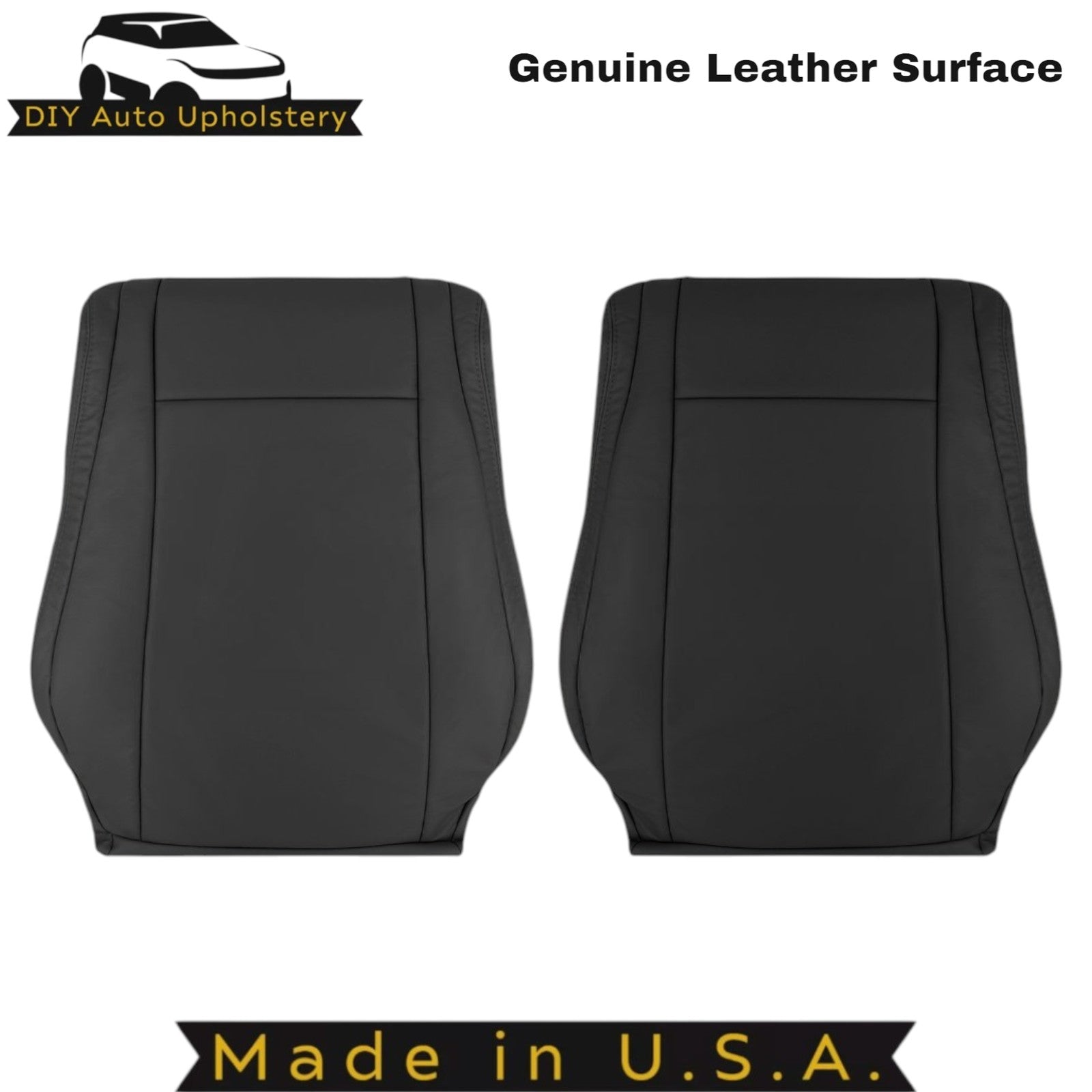 2007-2013 For Toyota Tundra Genuine Leather Front Top Seat Covers Black
