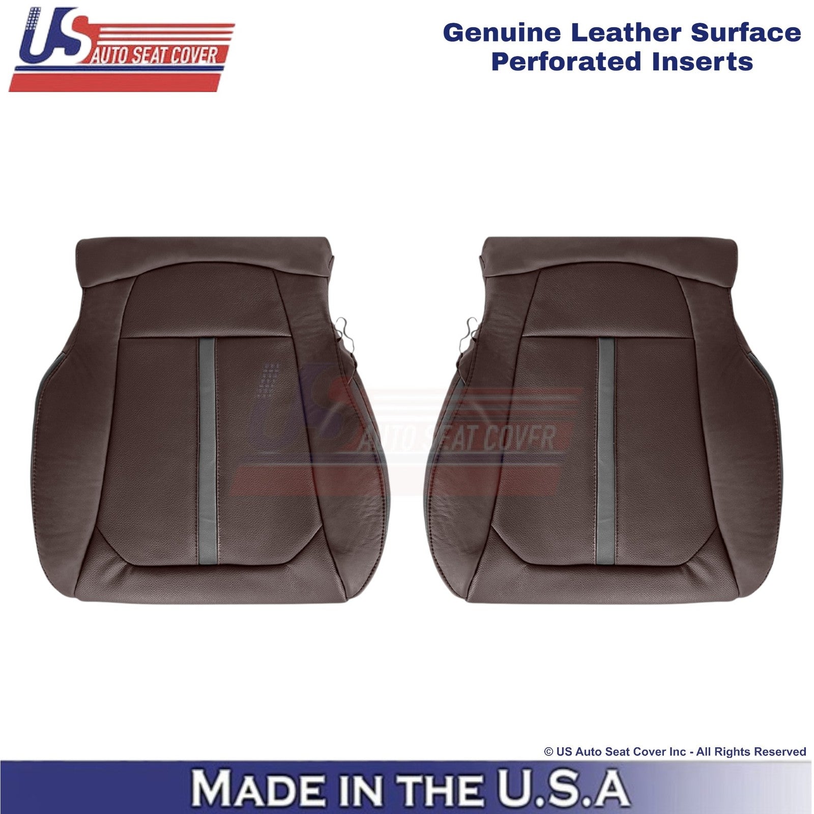 2015-2017 Fits Ford F150 Platinum Genuine Leather Front Bottom Covers Brunello