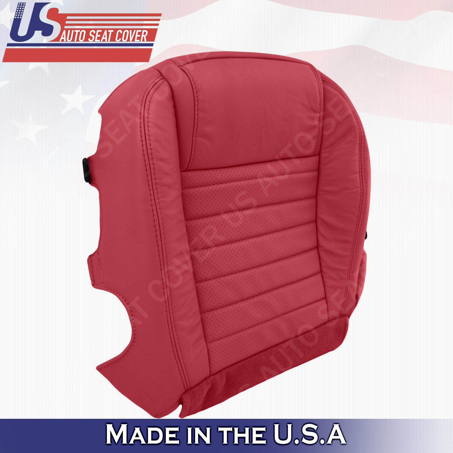 2005 2006 2007 2008 2009 Fits Ford Mustang Driver Bottom & Top Leather Cover Red
