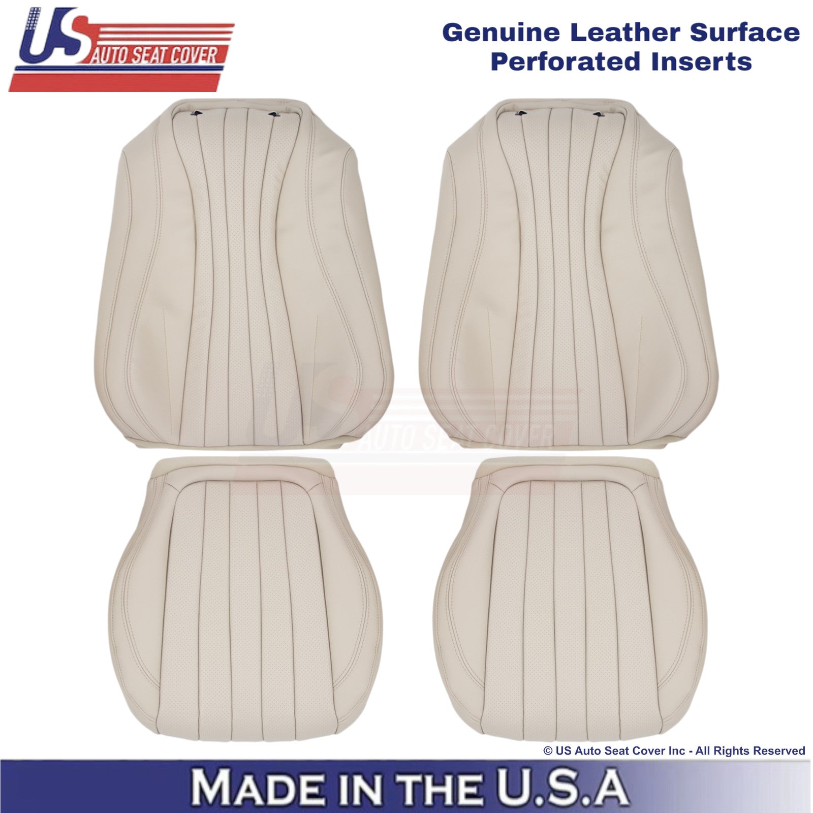 2017-2023 Fits Mercedes Benz E-Class Genuine Leather Front Seat Covers Macchiato