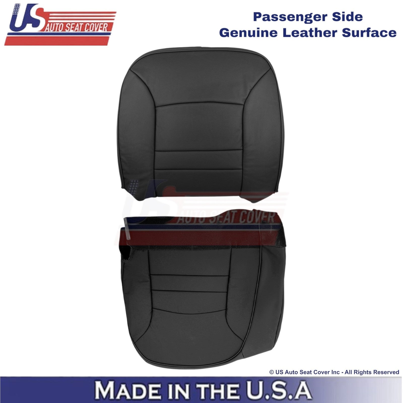 2000-2002 For Ford Crown Victoria Genuine Leather Passenger Side Covers Black