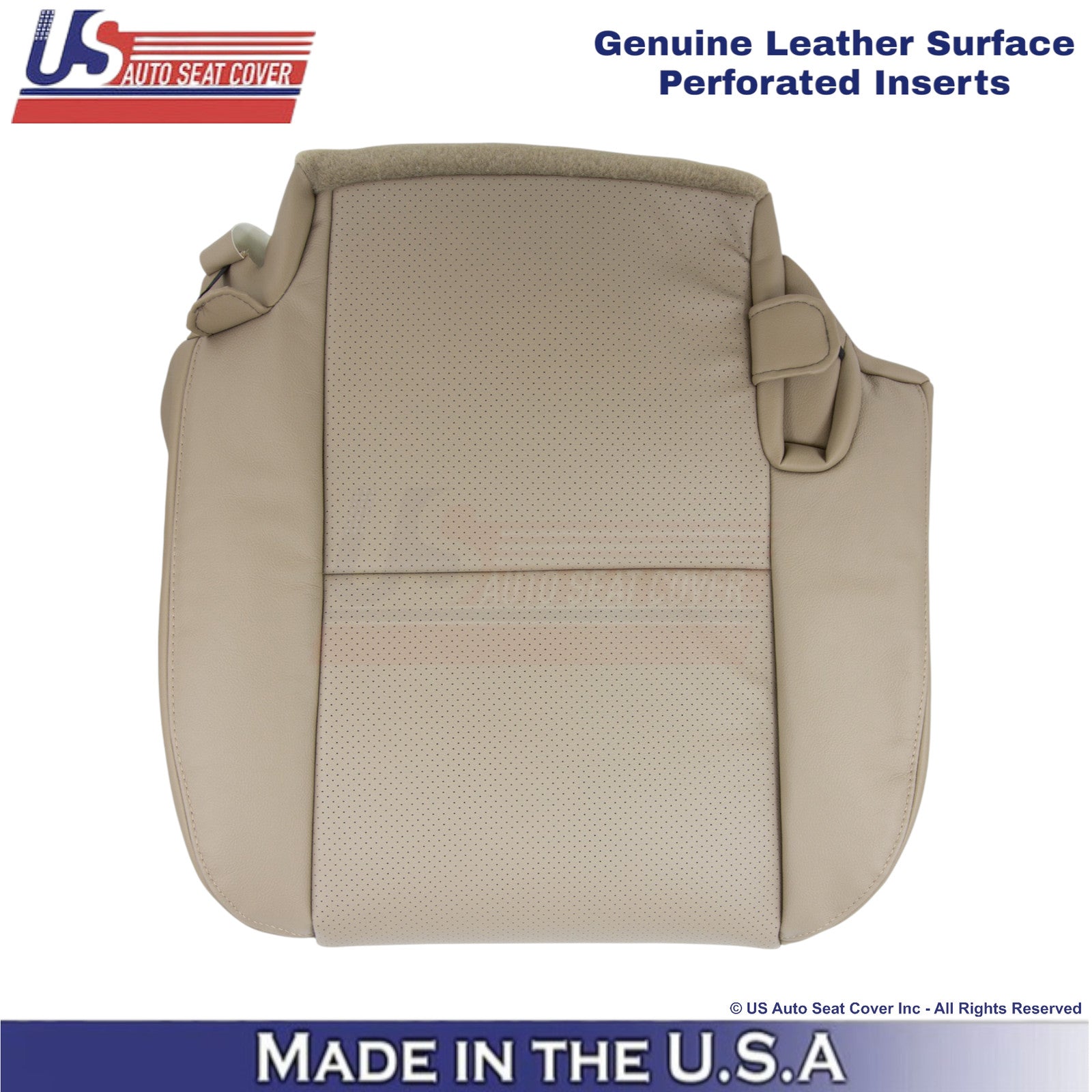 2008-2014 For Toyota Sequoia Genuine Leather Perf. Rear Right Bottom Cover Sand