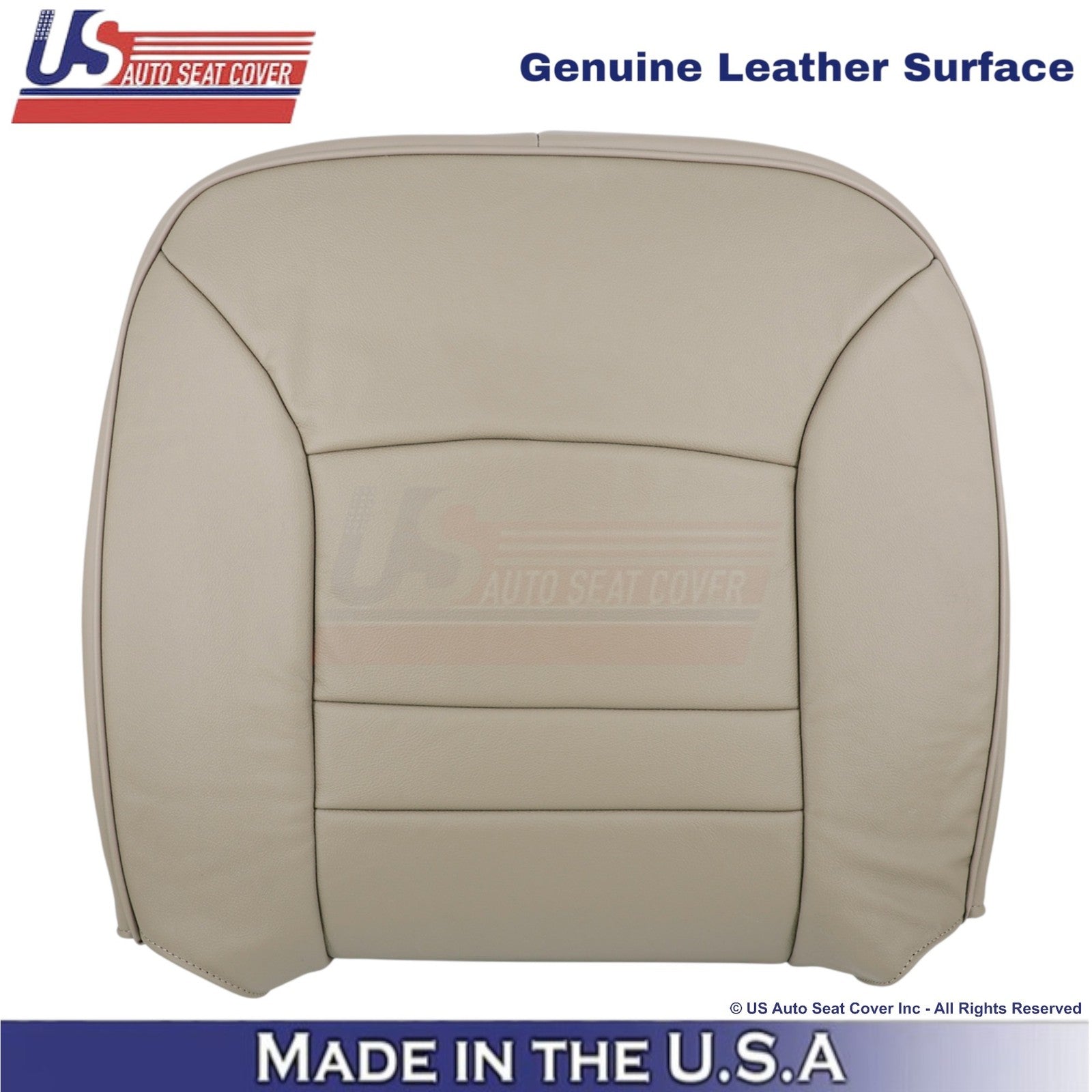 1998-2002 Fits Ford Crown Victoria Genuine Leather Driver Top Seat Cover Tan