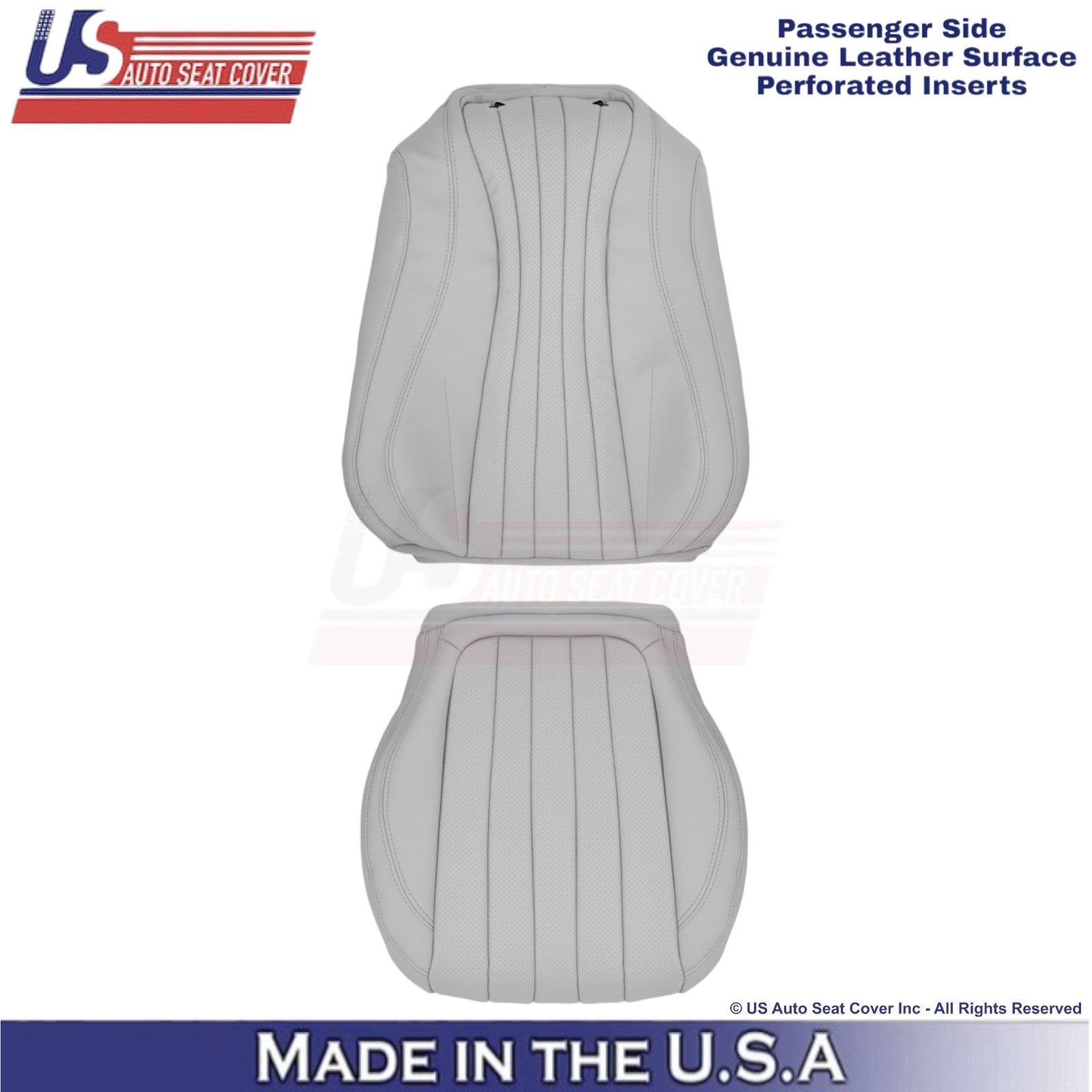 2021-2023 Fits Mercedes Benz E-Class Genuine Leather Front Passenger Covers Gray