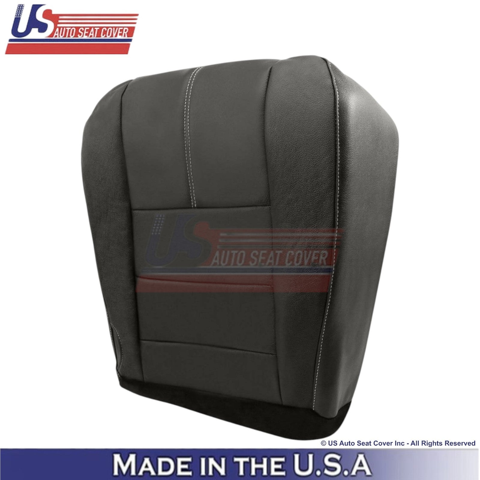 2008-10 For Ford F250-550 FX4 Leather Passenger Bottom Cover Black/White stitch