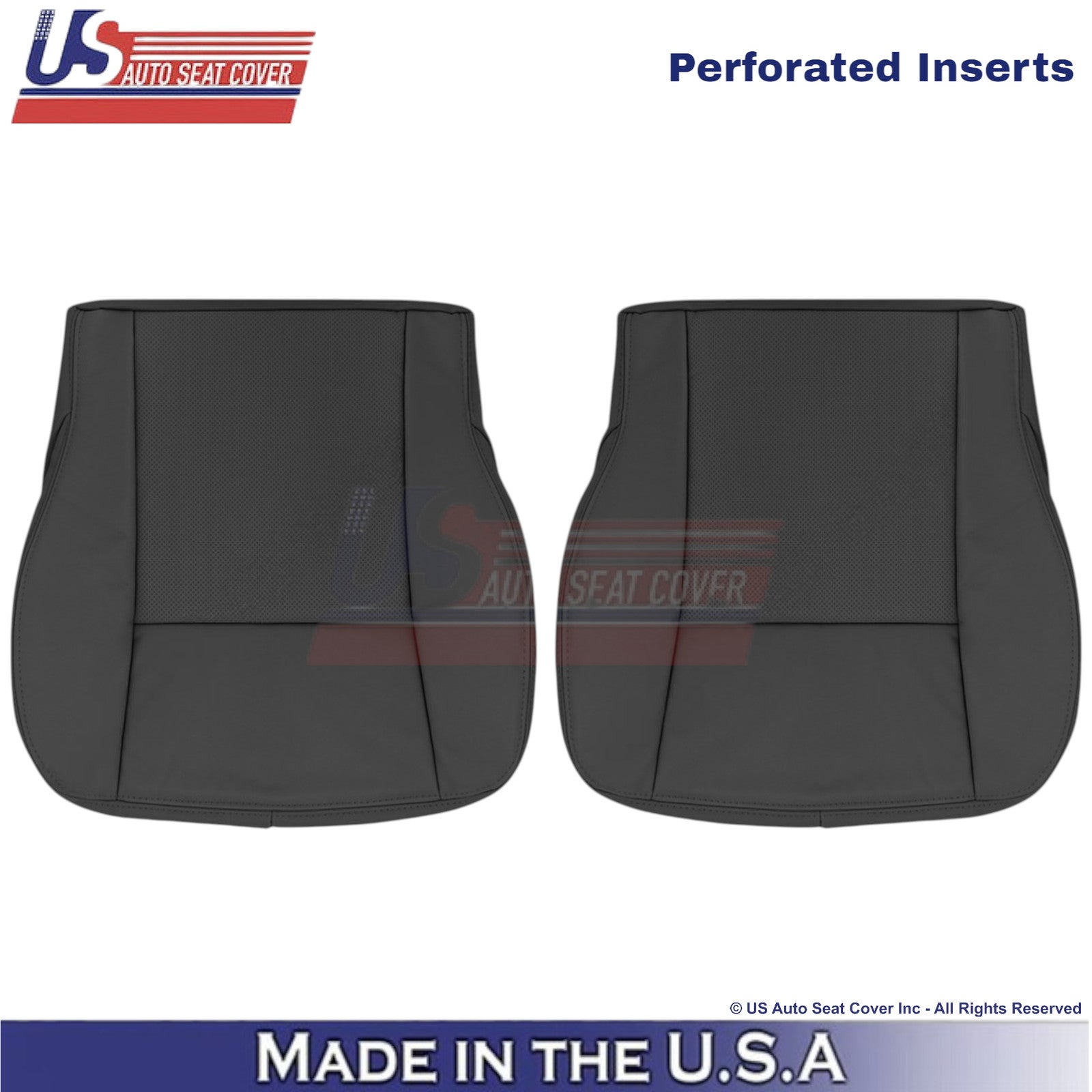 2003-2007 Fits Cadillac CTS Leather Front Bottom Replacement Seat Covers Black
