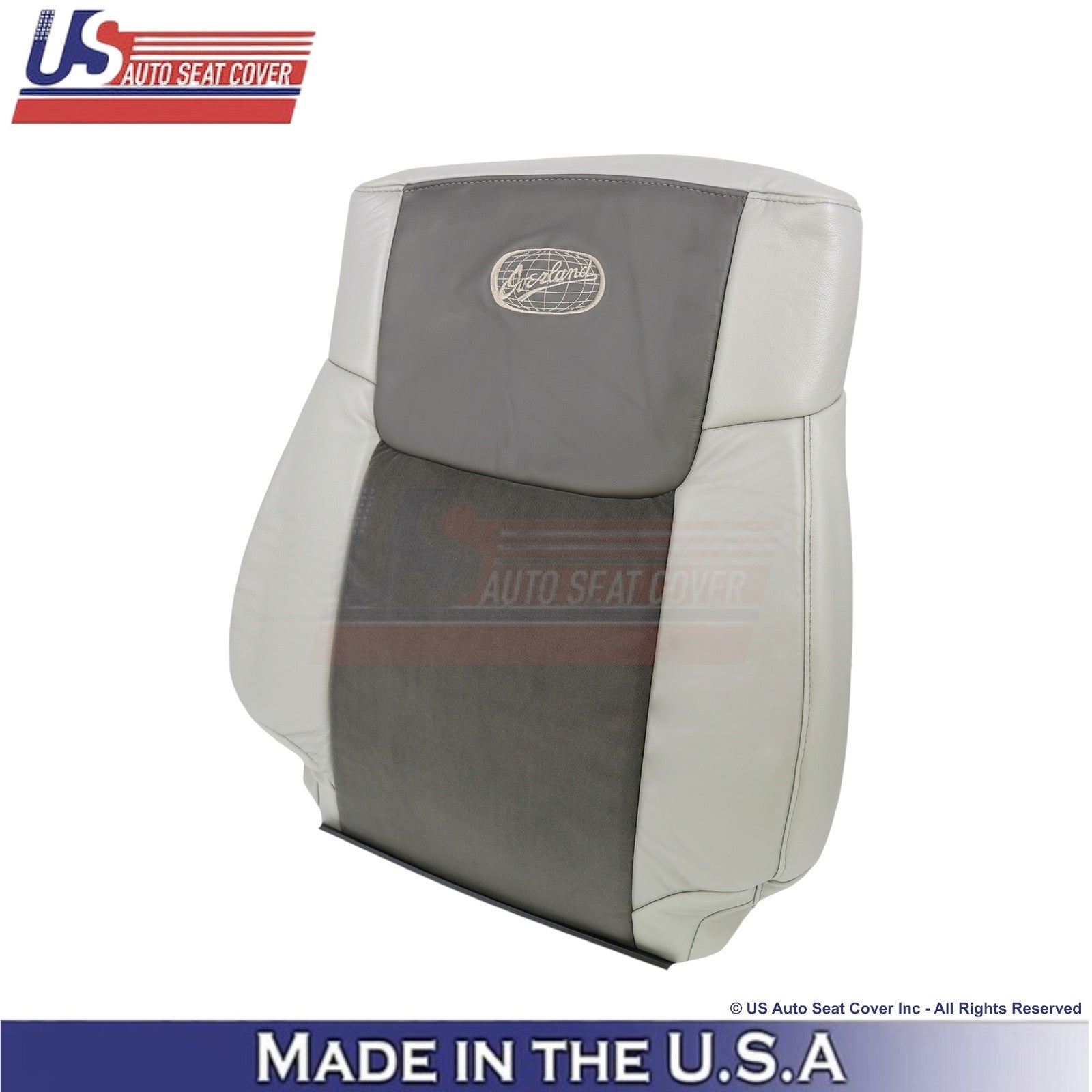 2006-2010 Fits Jeep Commander Leather & Suede Front Seat Covers 2-Tone Gray