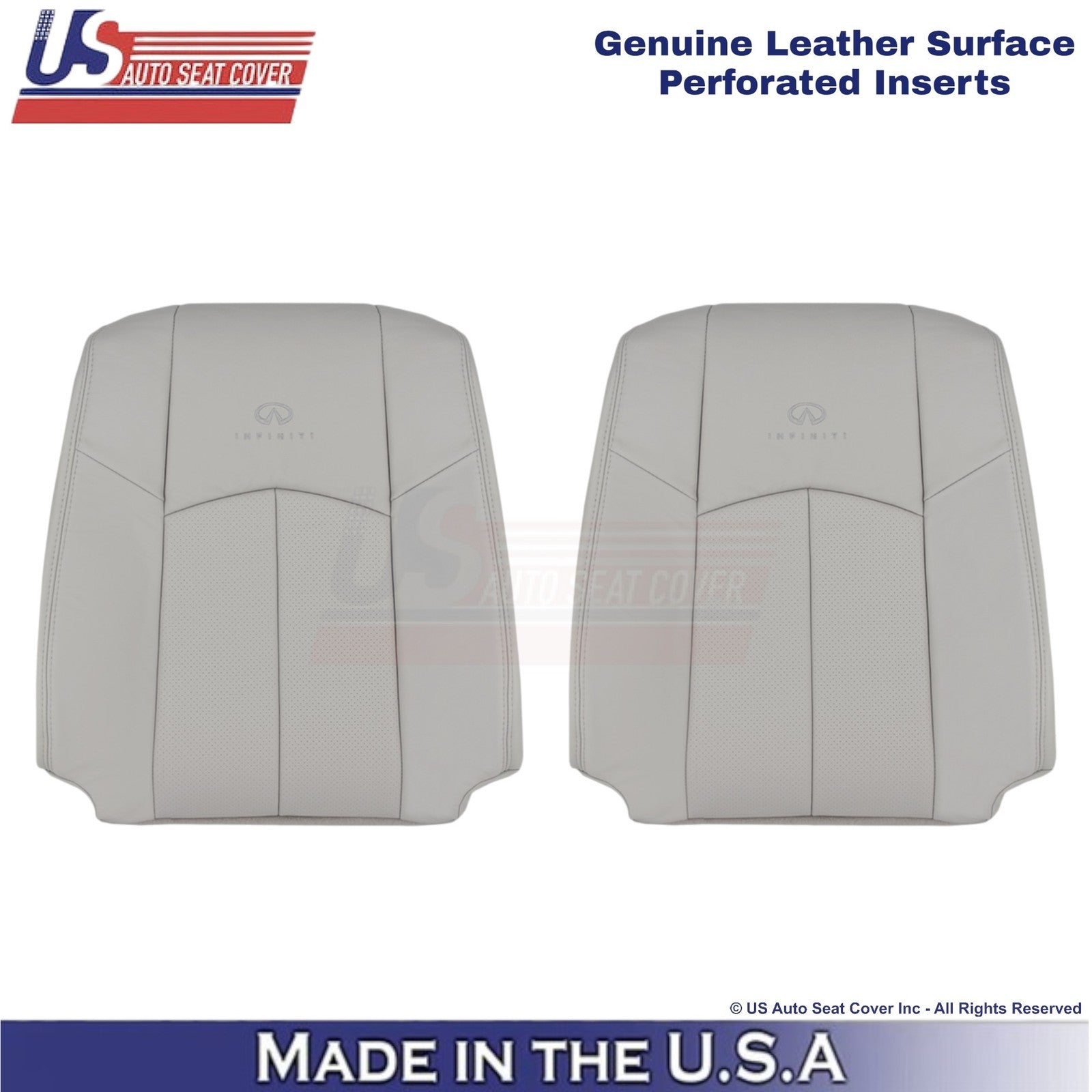 2009-2013 Fits Infiniti G37 Genuine Leather Front Top Replacement Covers Stone