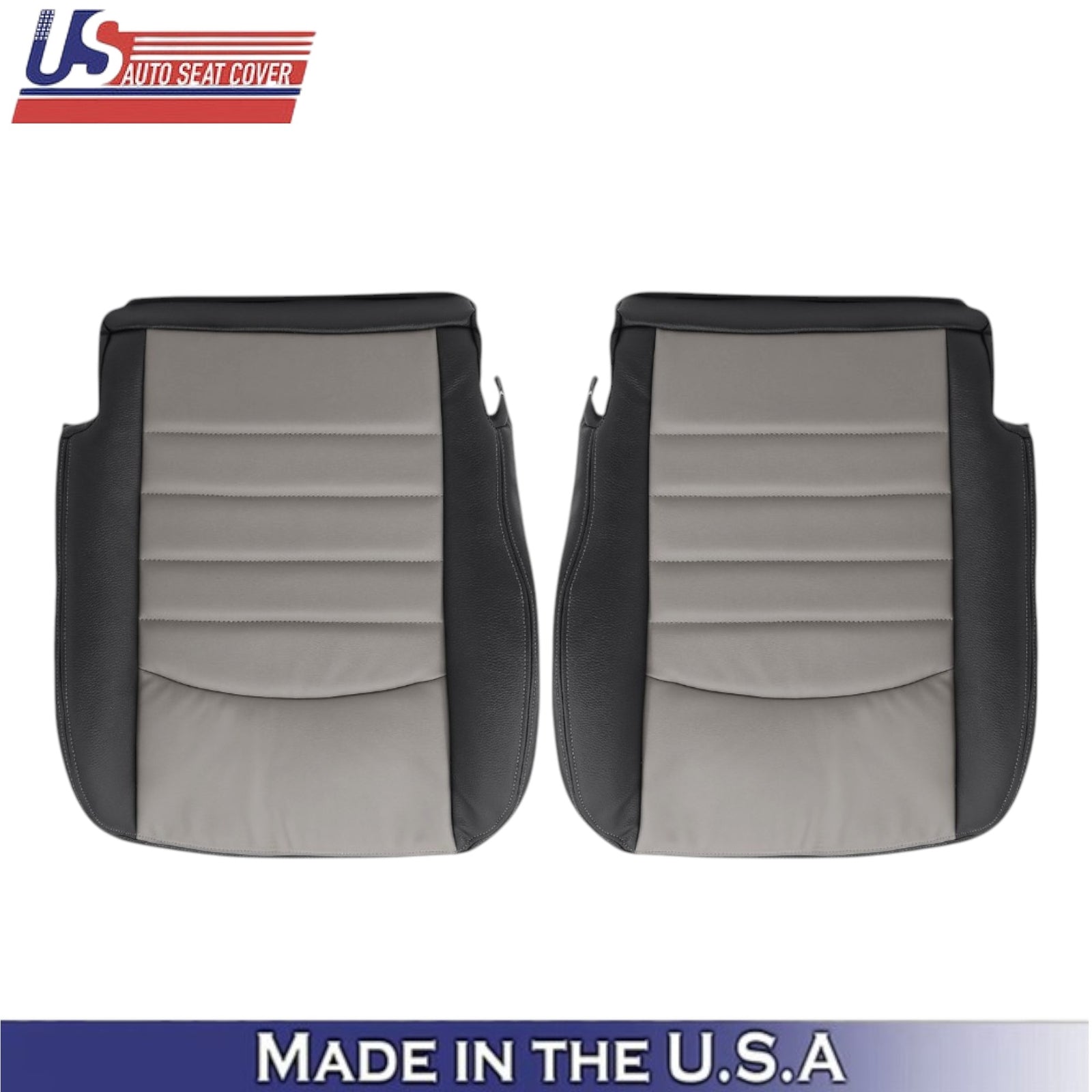 2009-2012 For Dodge Ram 1500 ST Leatherette Front Seat Covers 2-Tone Gray