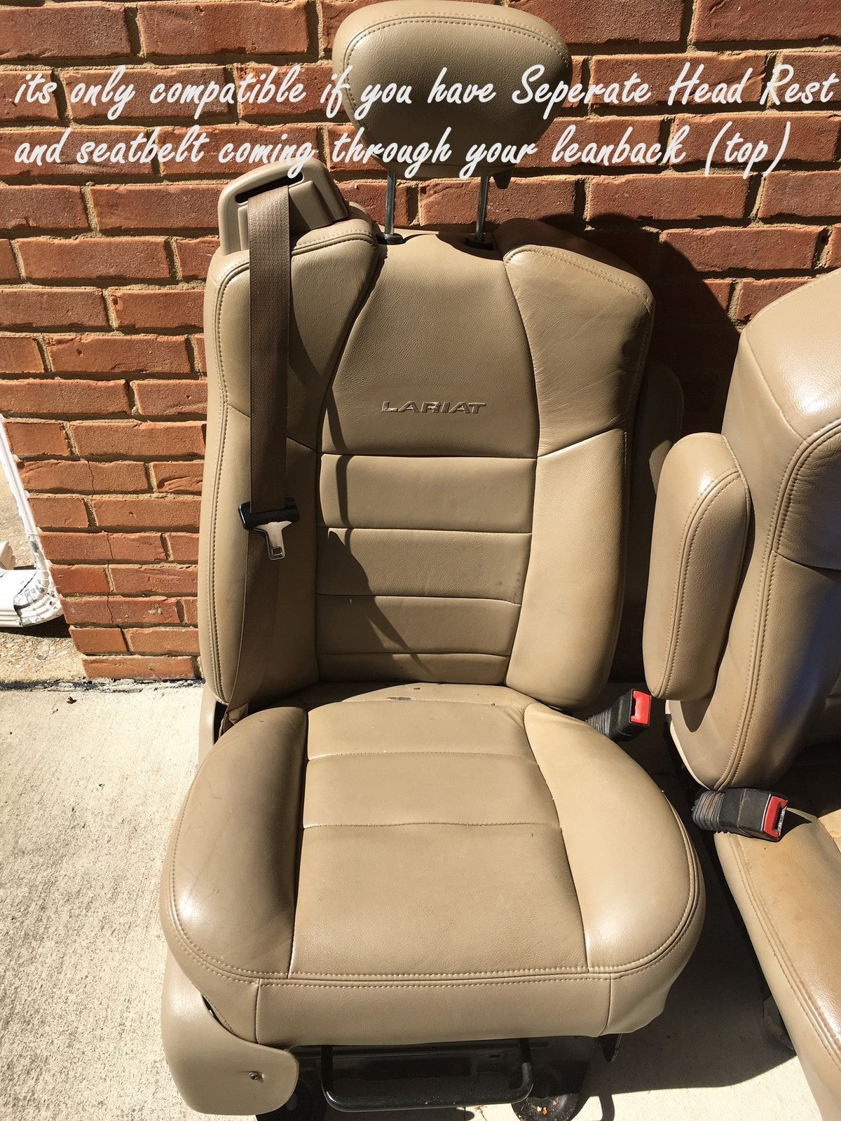 2002 to 2007 Ford F-350 Lariat EXTENDED CAB Driver Bottom Leather Seat Cover Tan