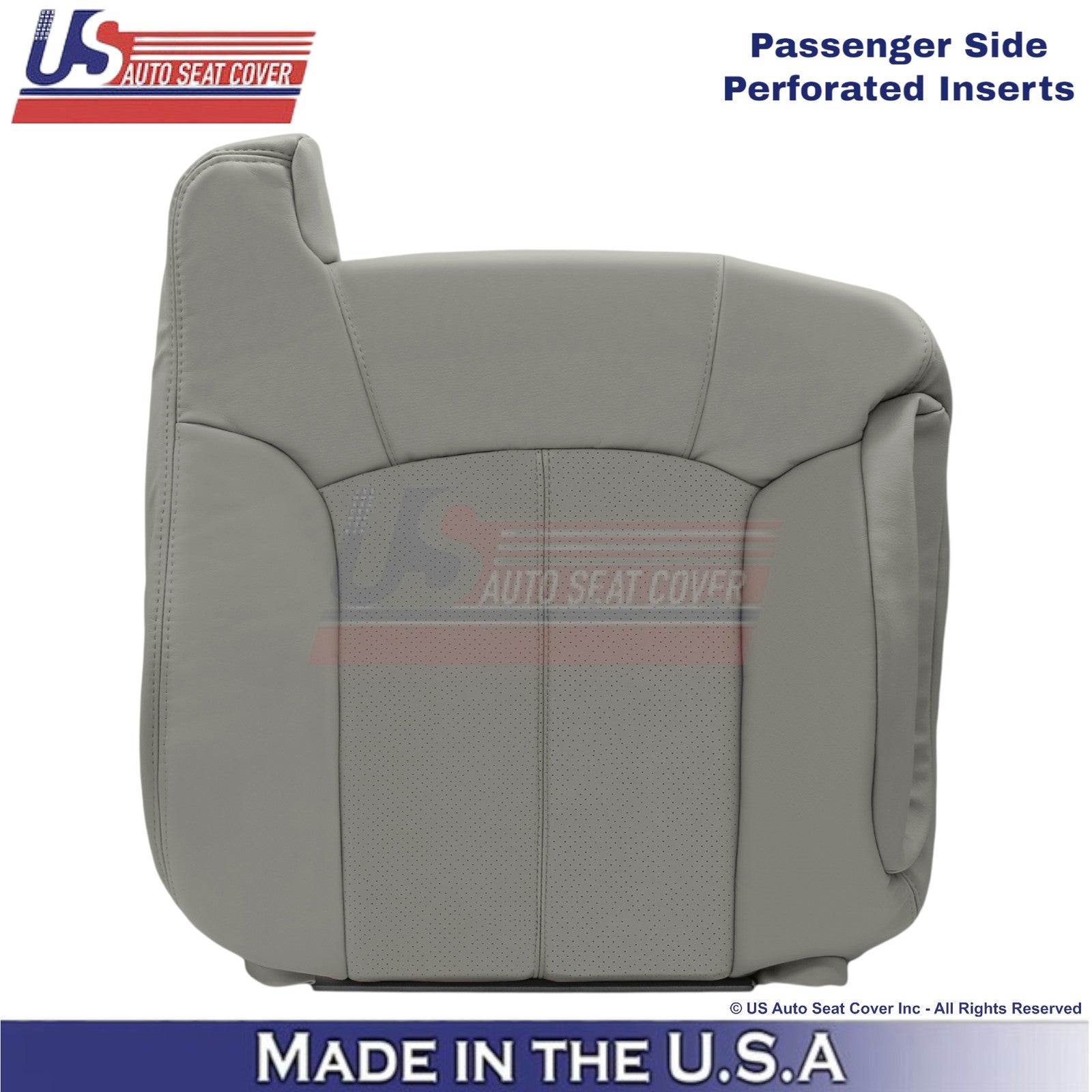 2002 For Cadillac Escalade Leatherette Passenger Top Seat Cover Pewter Gray