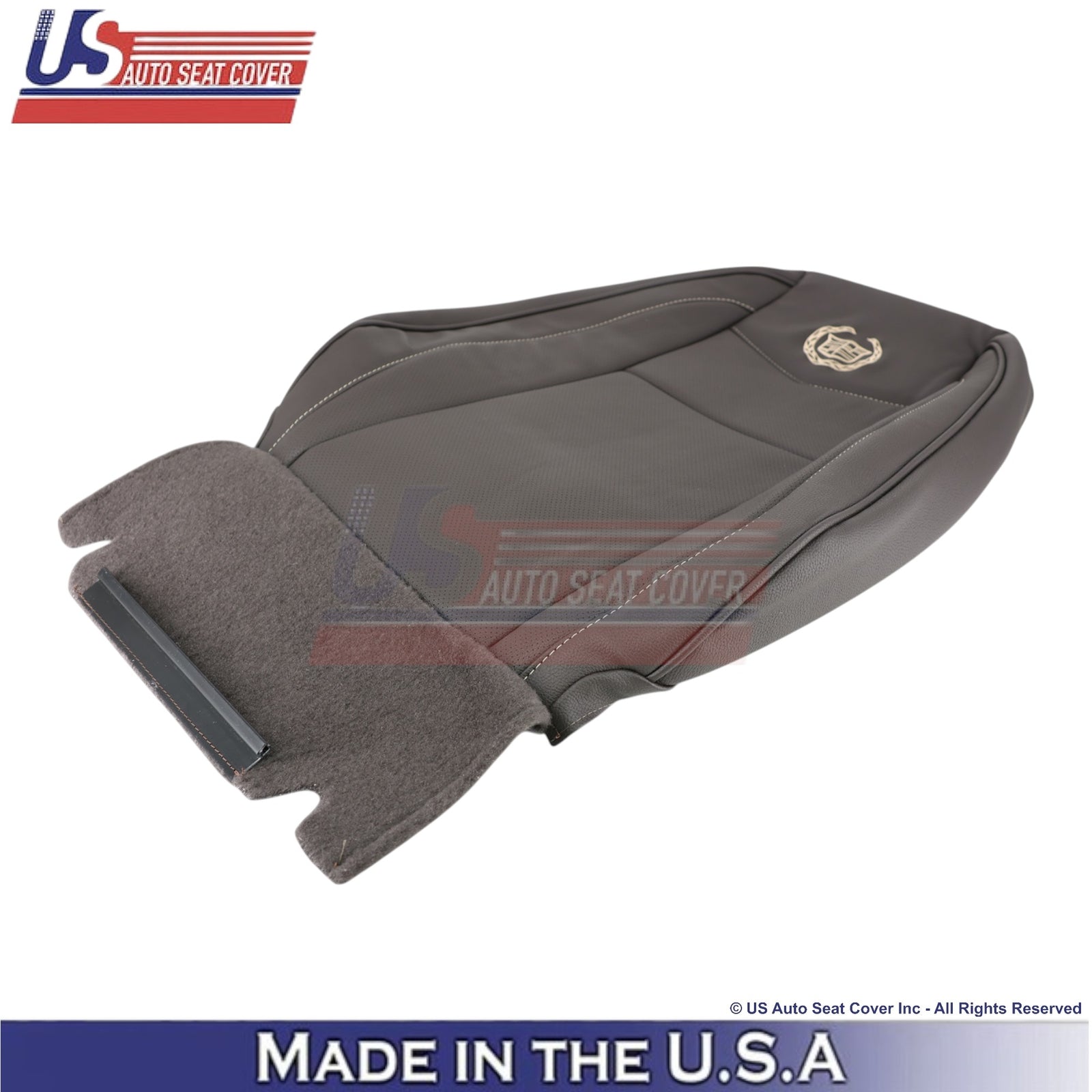 2007-2014 For Cadillac Escalade Platinum Leatherette Front Top Seat Covers Brown