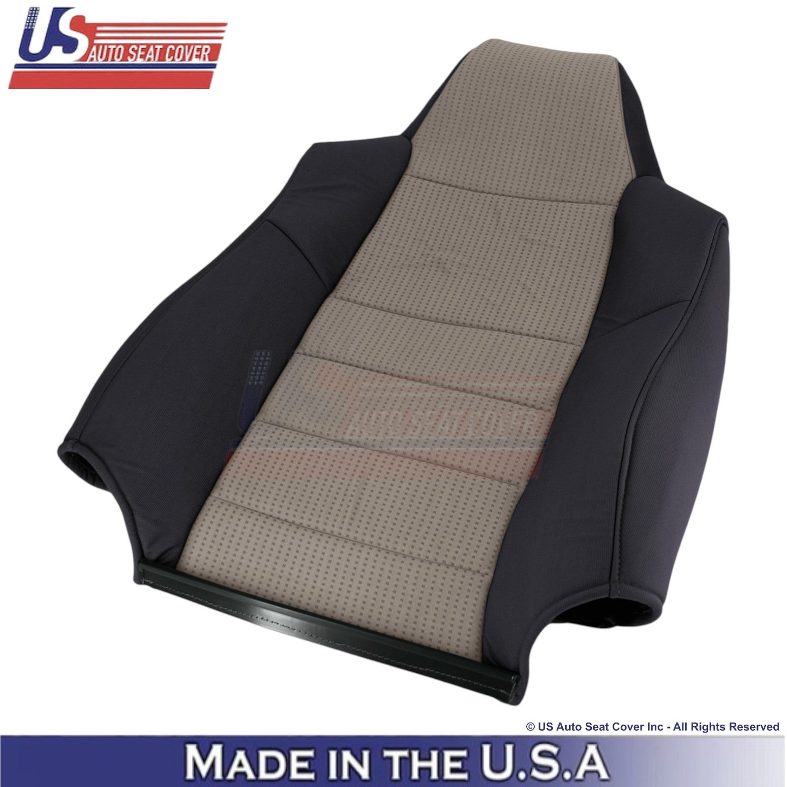2008-2010 Fits Ford F-250 XLT Cloth Driver Top Seat Cover 2-Tone Black & Gray