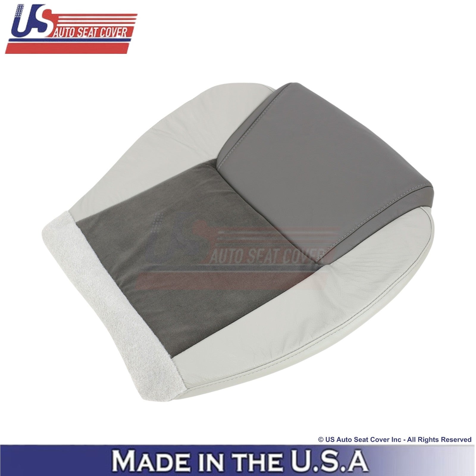 2006-2010 Fits Jeep Commander Leather & Suede Front Seat Covers 2-Tone Gray